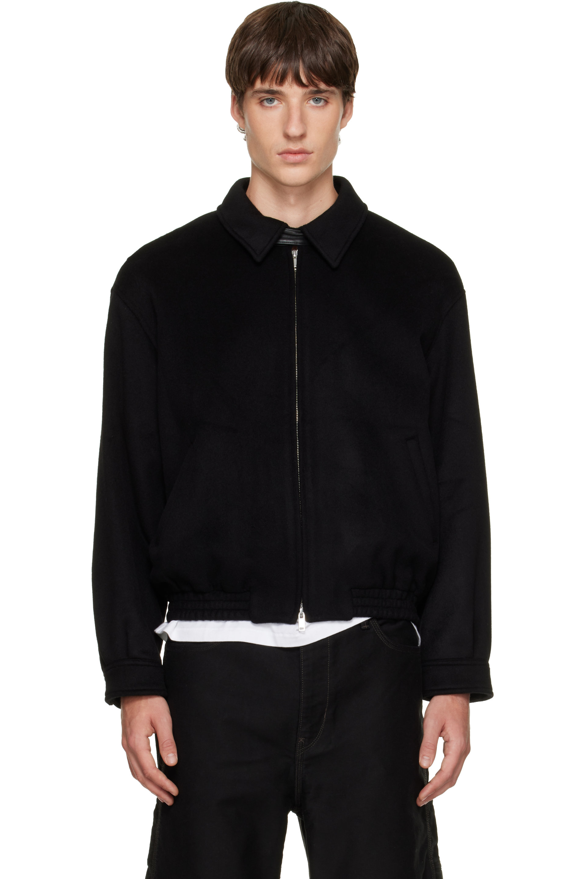 TONYWACK - Black Wool & Silk Blouson Jacket