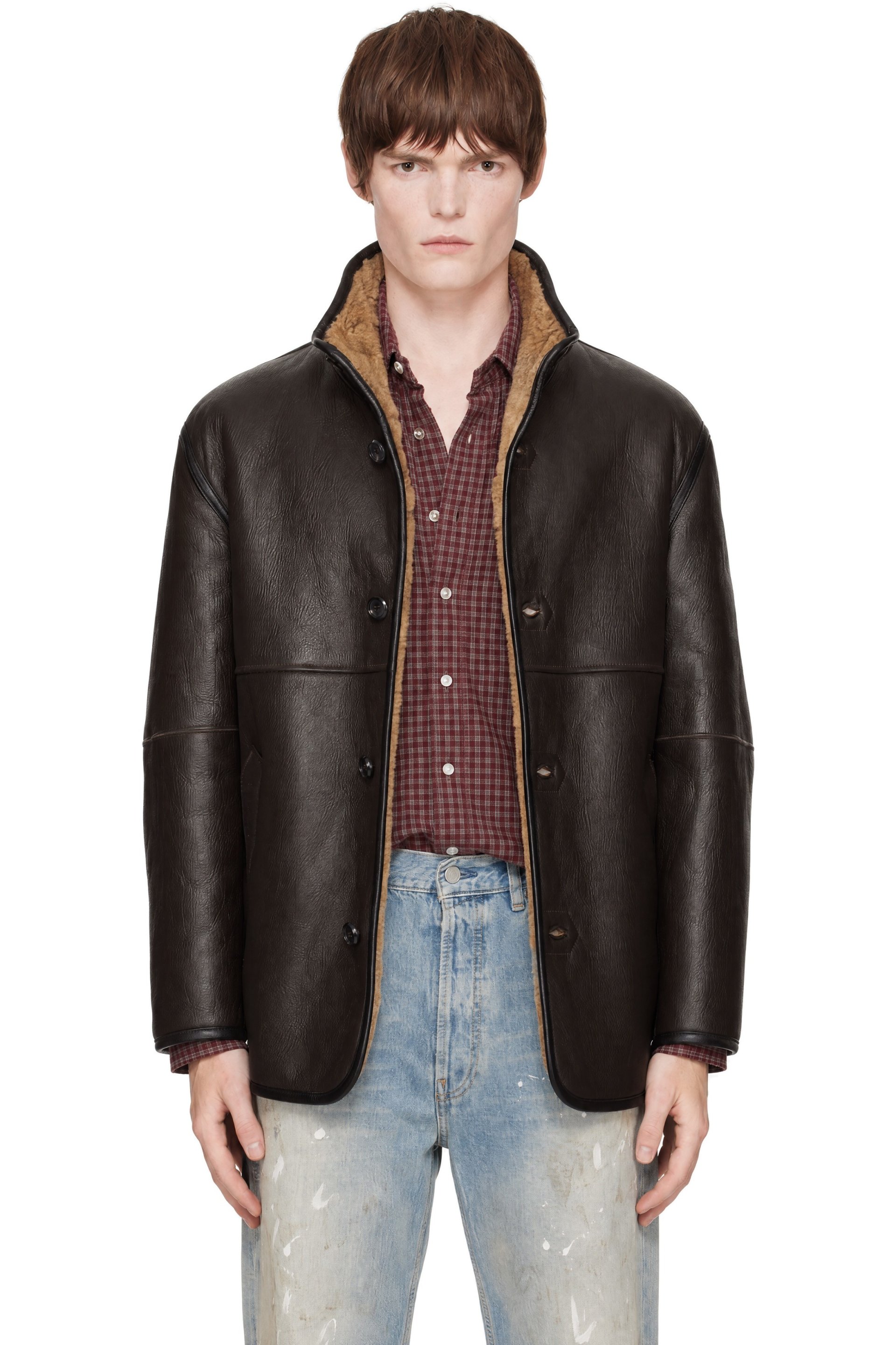 TONYWACK - Brown Lamb Shearling Leather Coat