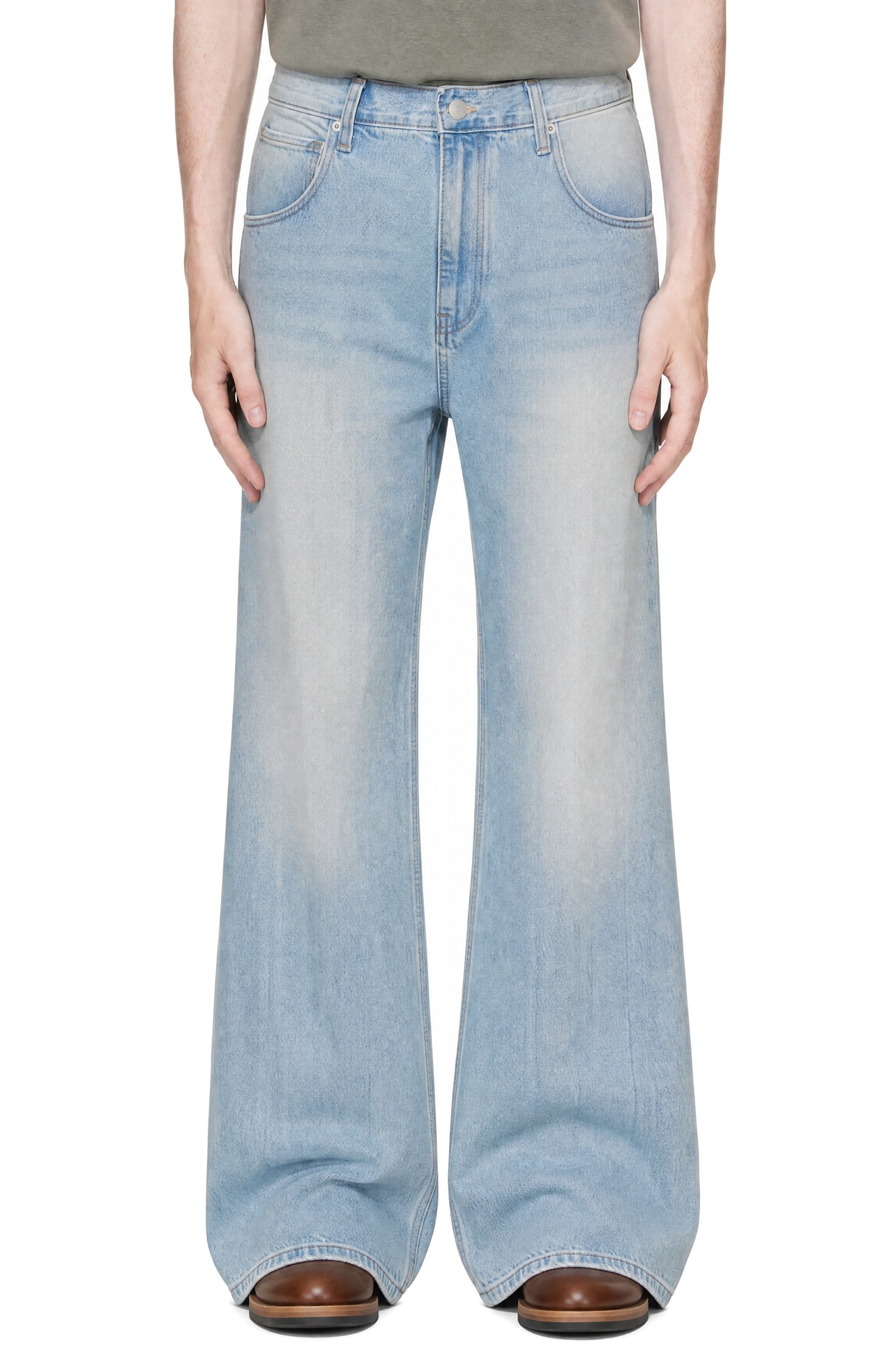 TONYWACK - Blue Flared-Leg Denim Jeans
