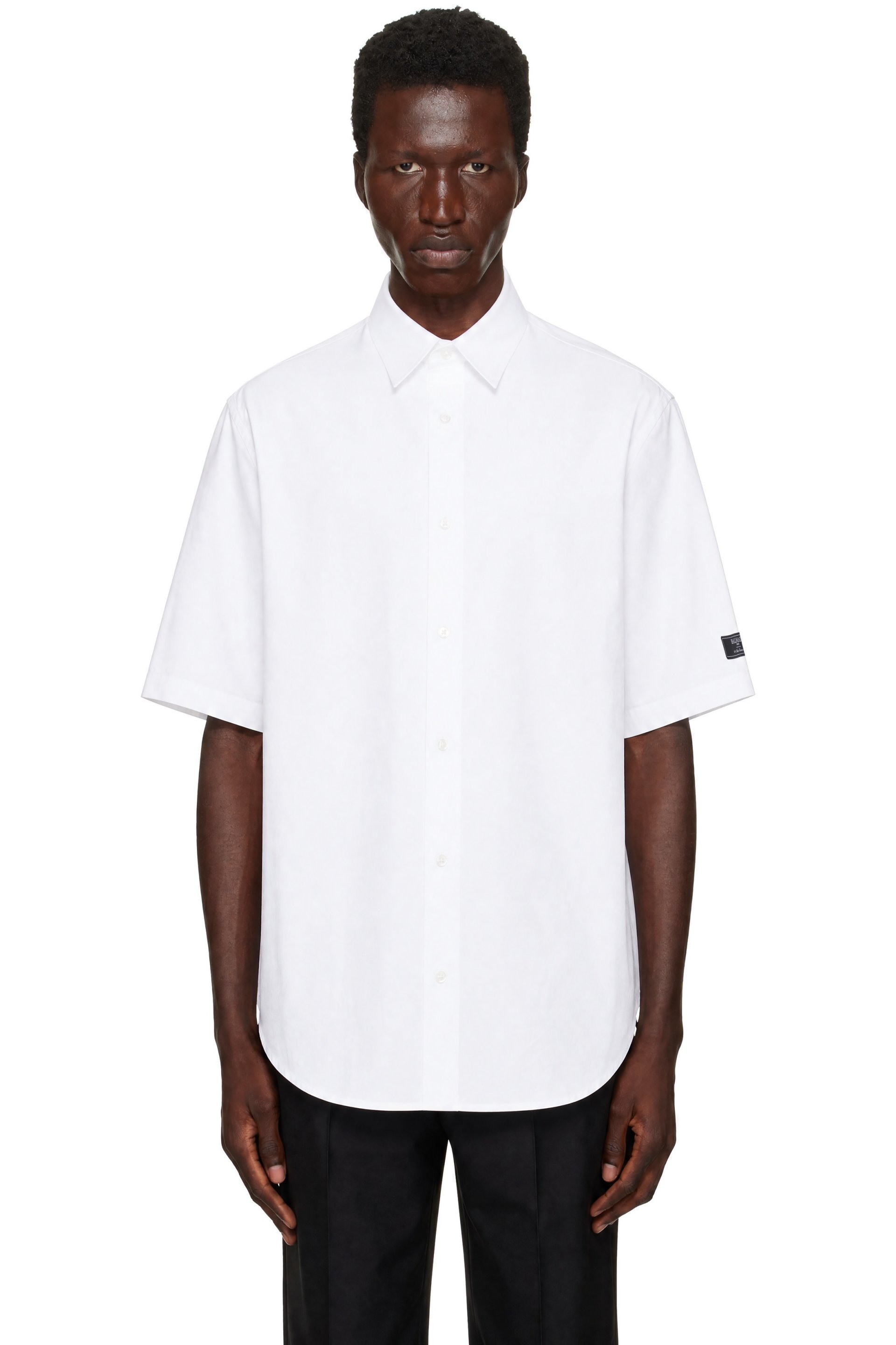 BALMAIN - White 'Balmain Paris' Cotton Poplin Shirt