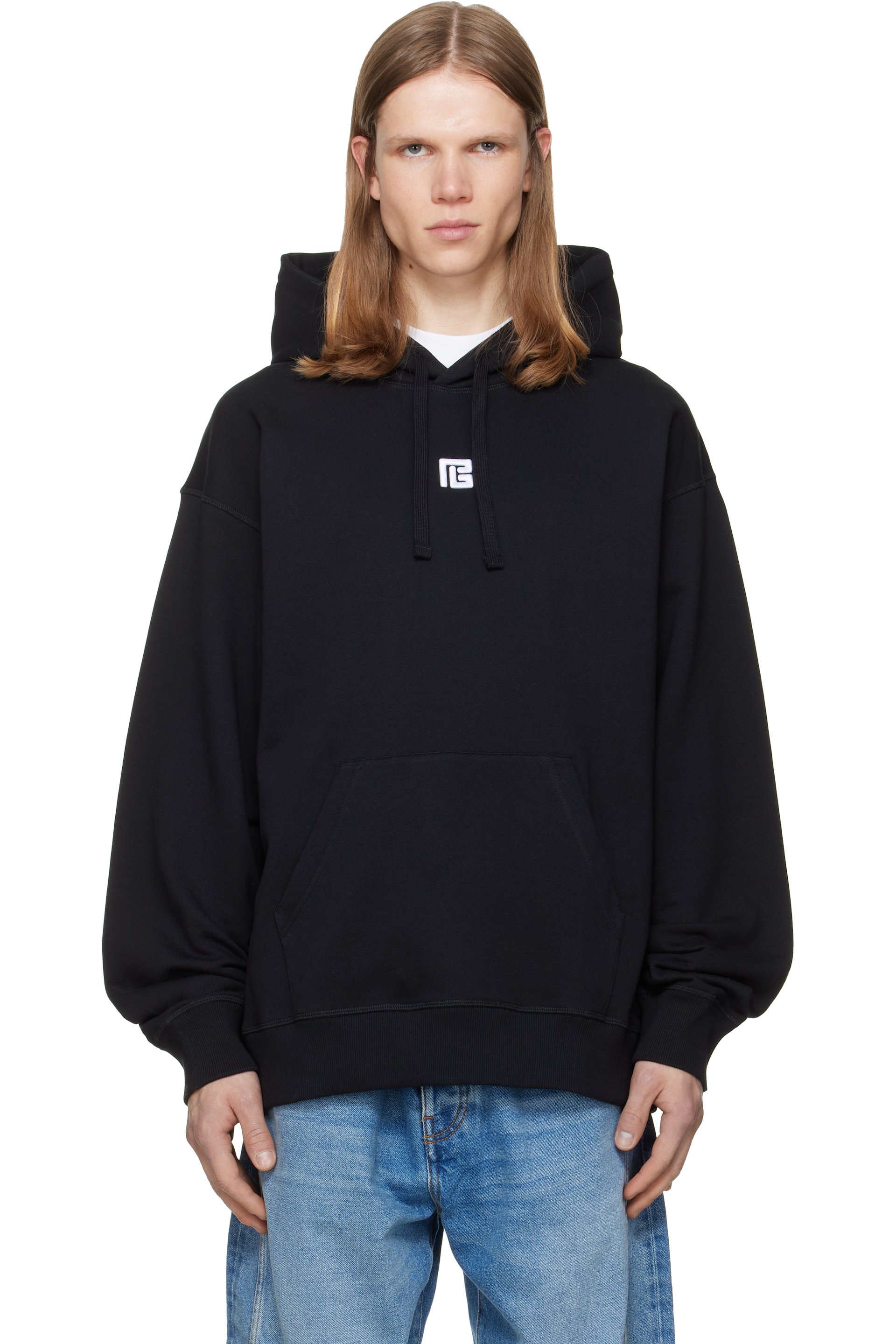 BALMAIN - Black Embroidered Hoodie