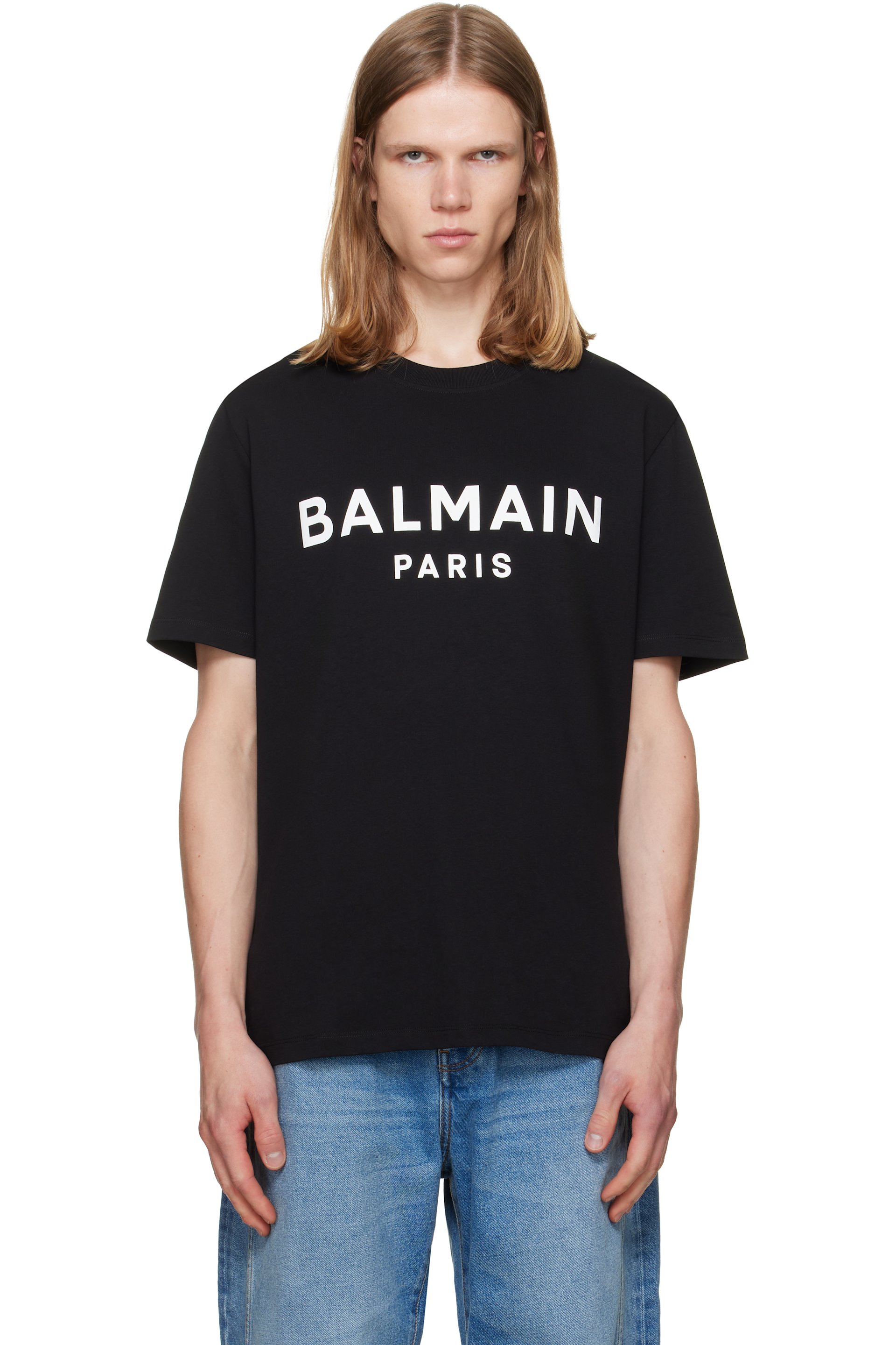 Balmain - T-shirt noir à logo imprimé