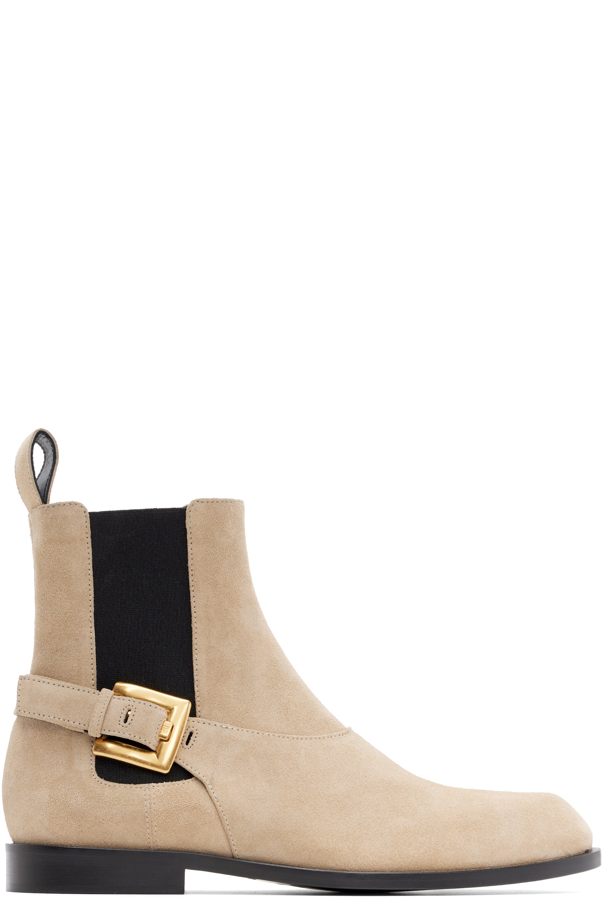 BALMAIN - Beige Suede Anthem Chelsea Boots