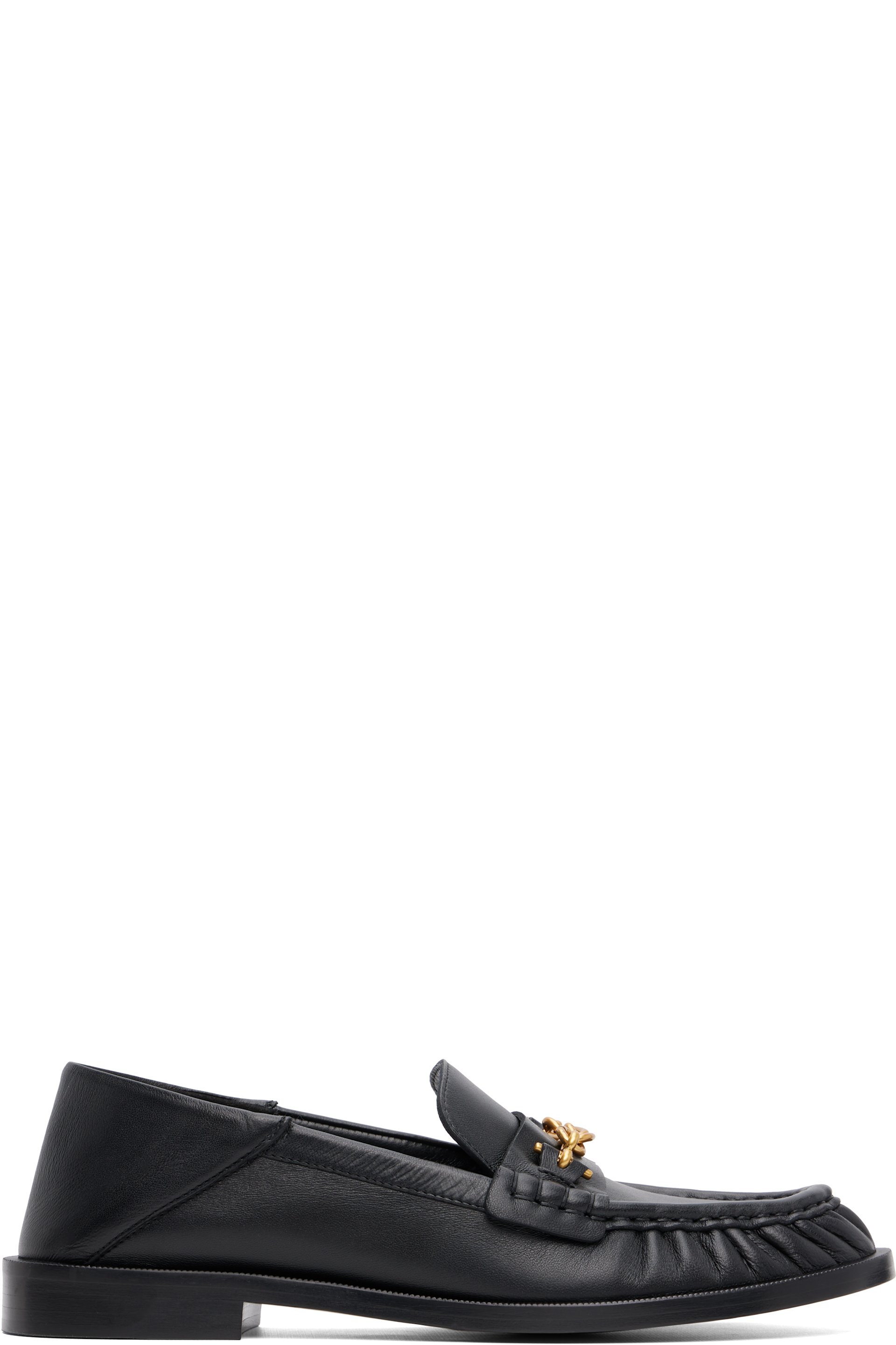 BALMAIN - Black Sync Smooth Leather Loafers