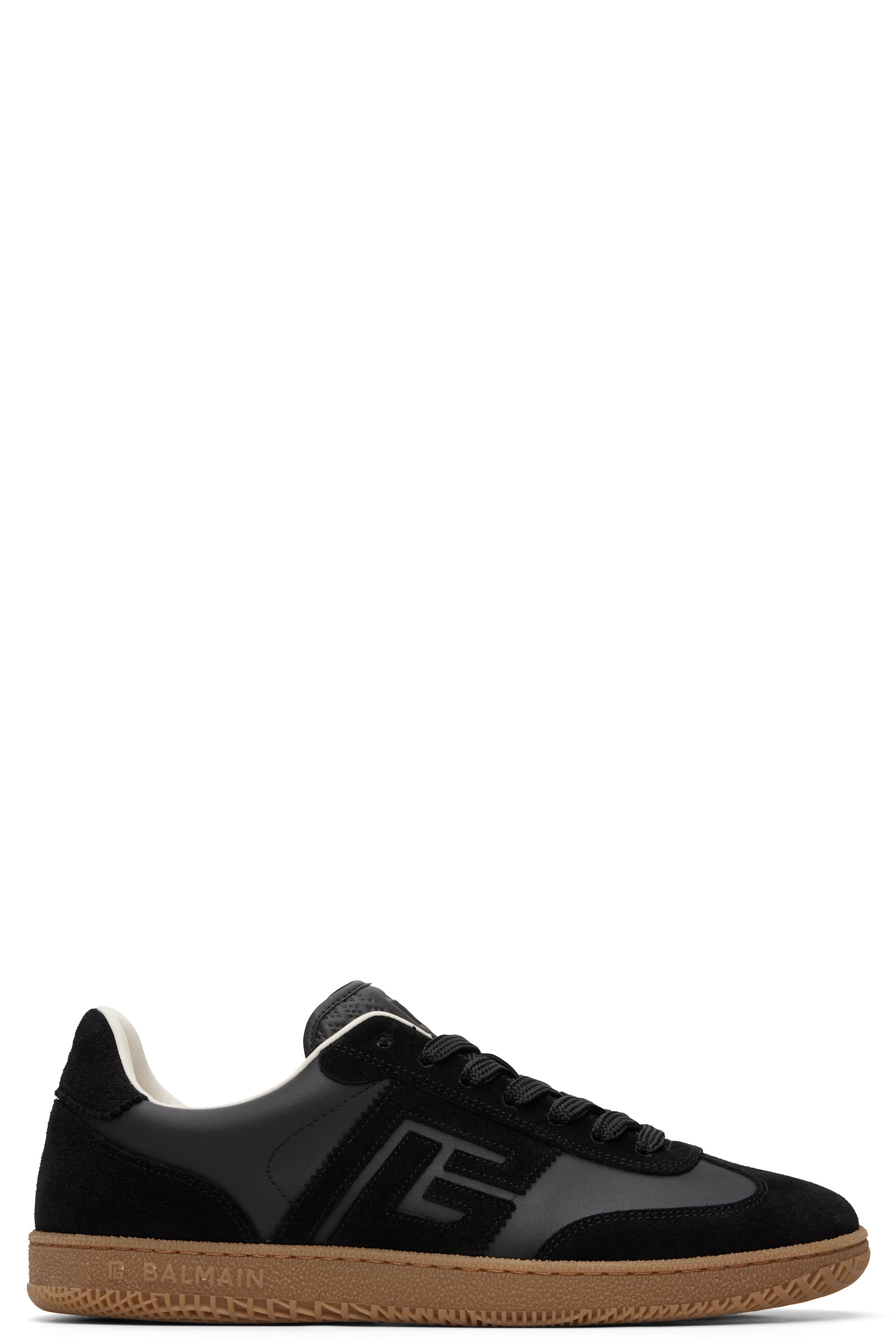 BALMAIN - Black Suede & Smooth Leather 'Balmain Swan' Sneakers