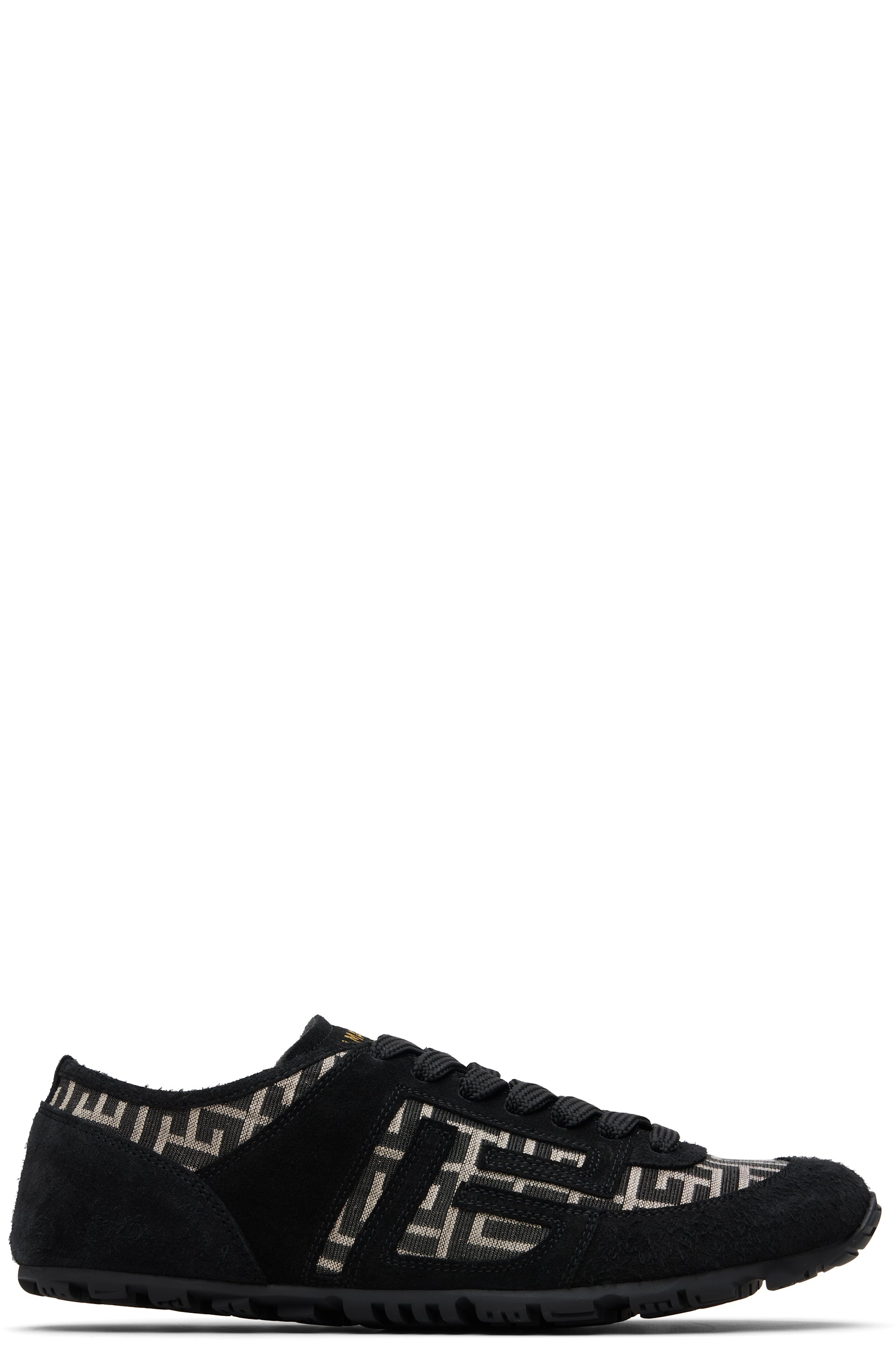 BALMAIN - Black Racer 45 Monogram Jacquard Sneakers