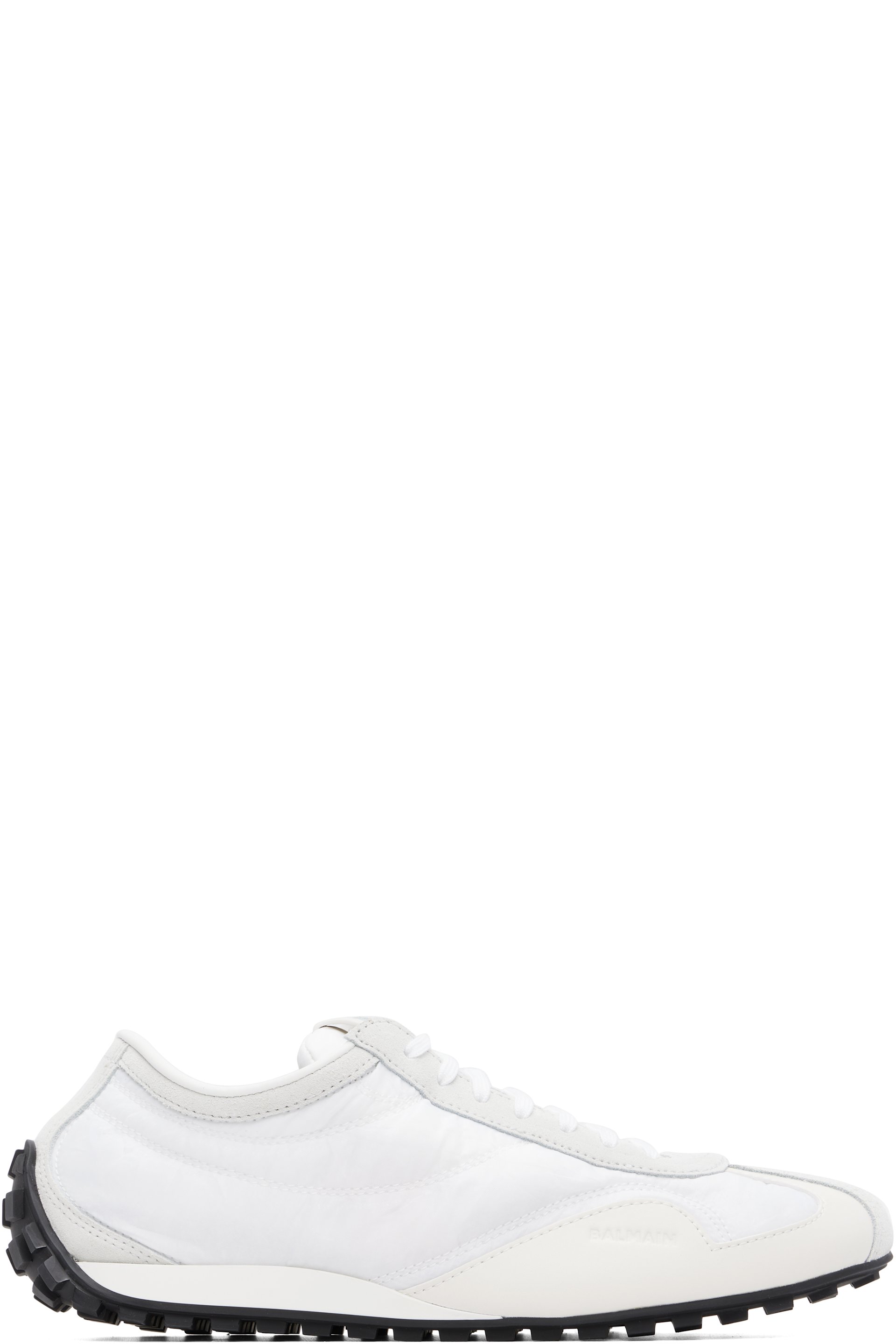 BALMAIN - White Racing Low Sneakers