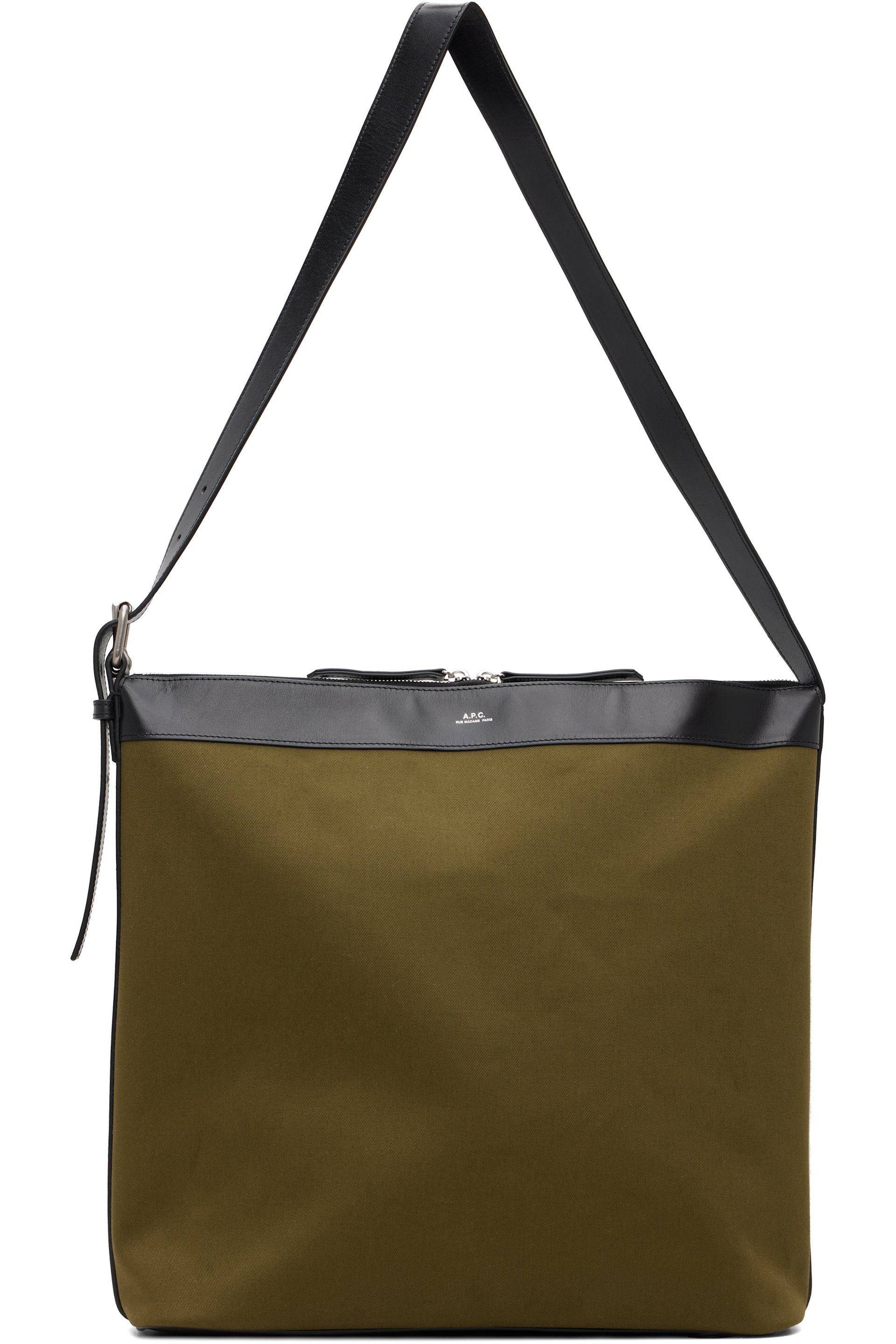 A.P.C. - Khaki & Black Vera Maxi Biker Bag