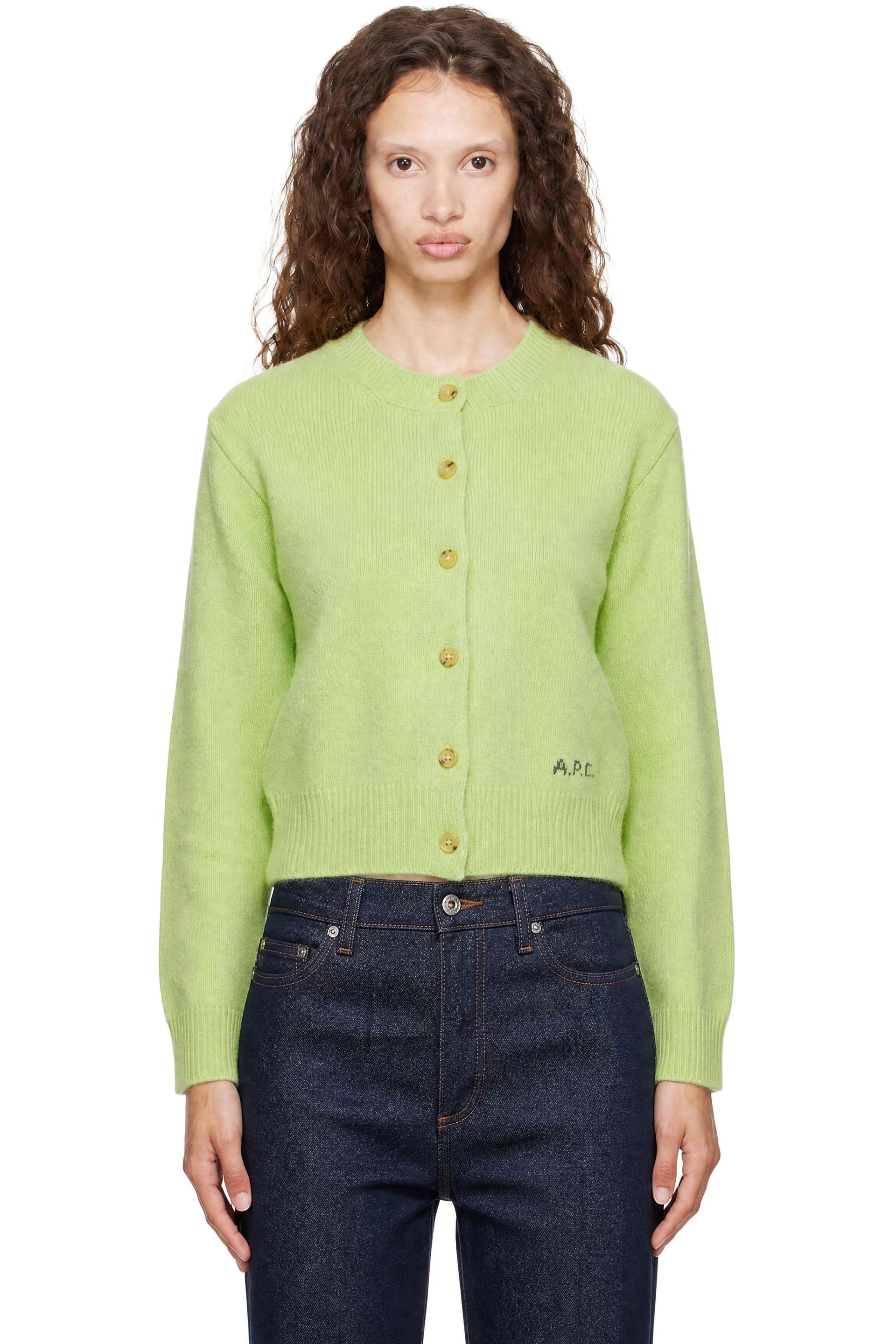 A.P.C. - Green Short Wool Cardigan