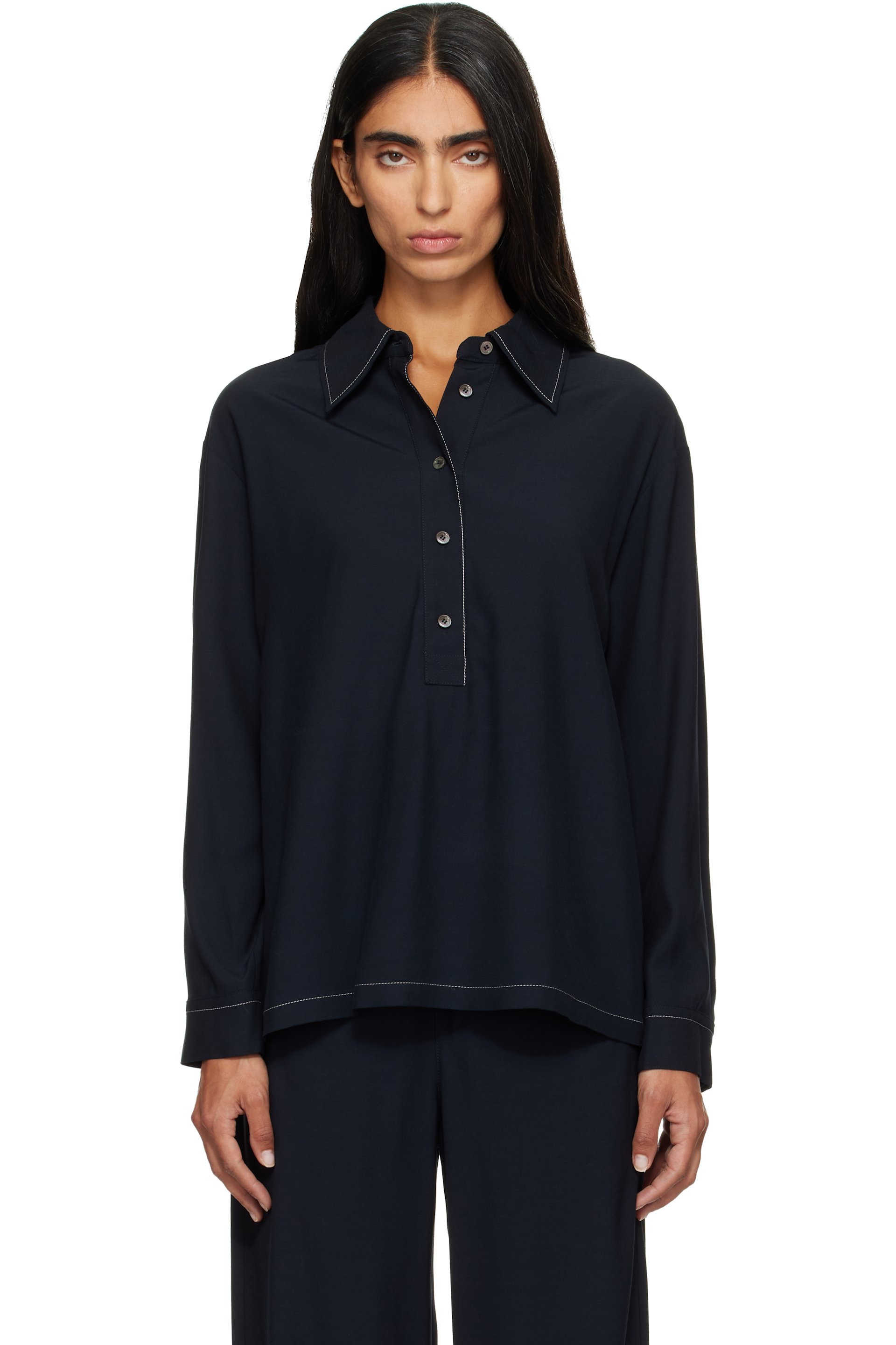A.P.C. - Navy Beauvoir Blouse