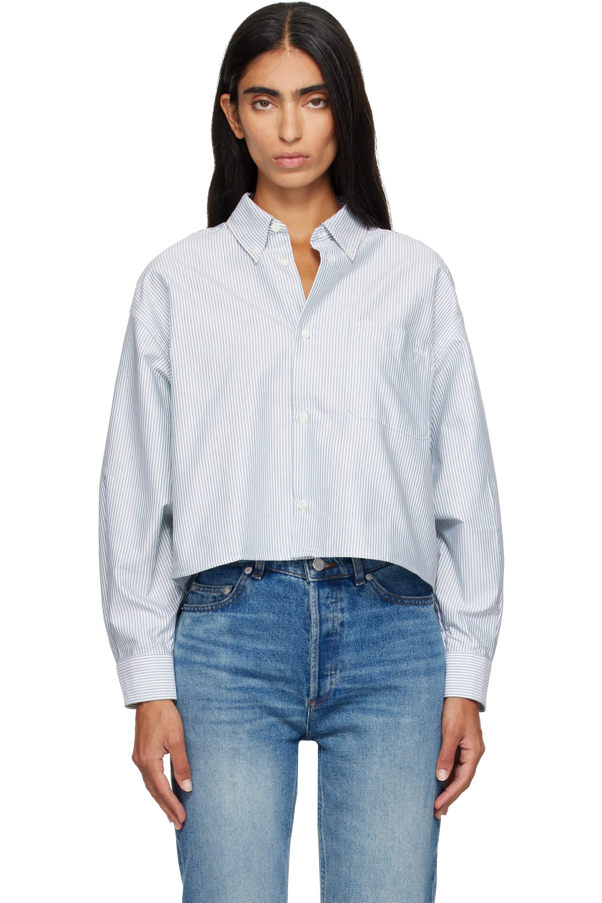 A.P.C. - Khaki & White Sophia Button Down Shirt