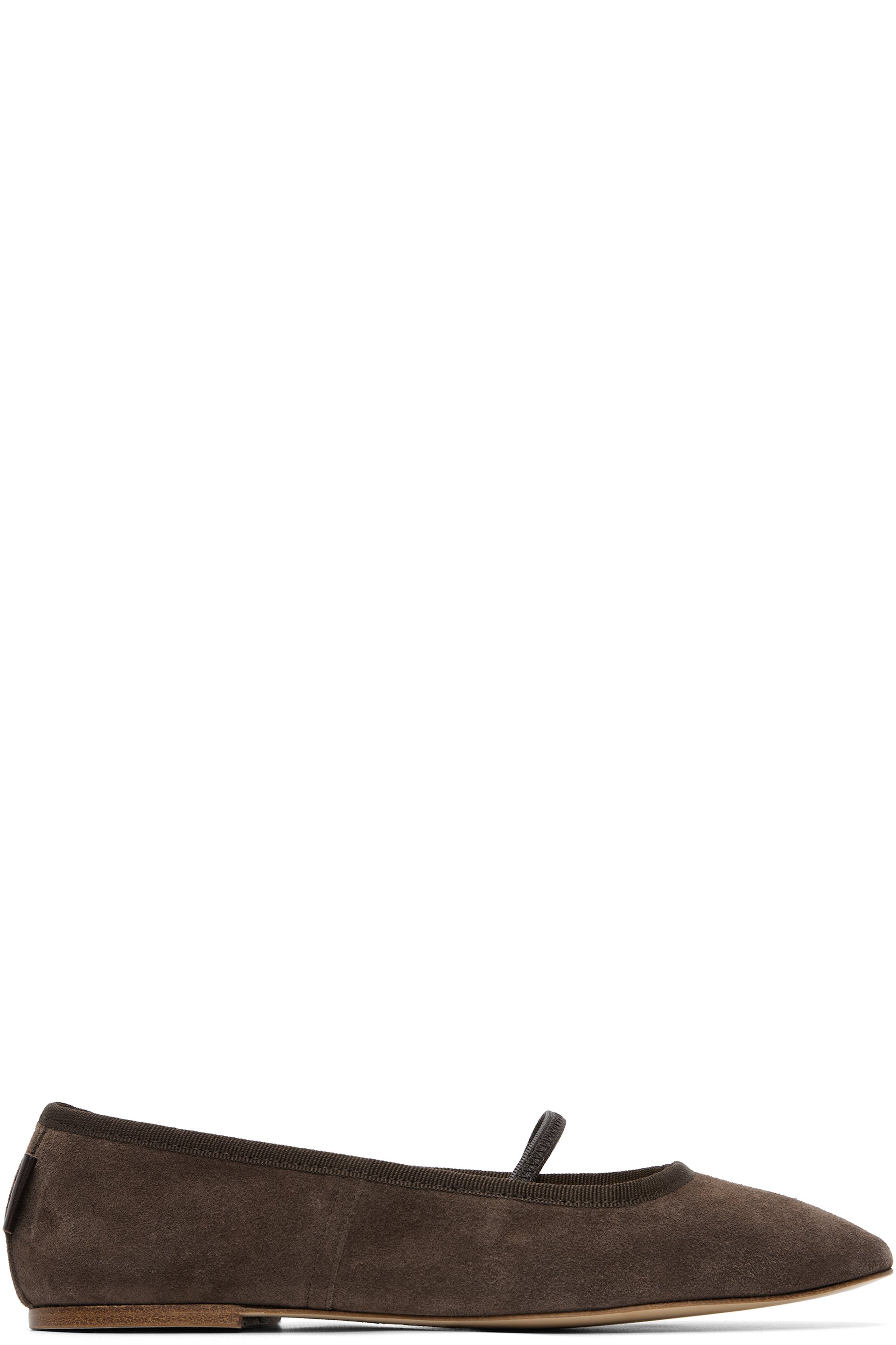 A.P.C. - Brown Split Leather Ballerina Flats