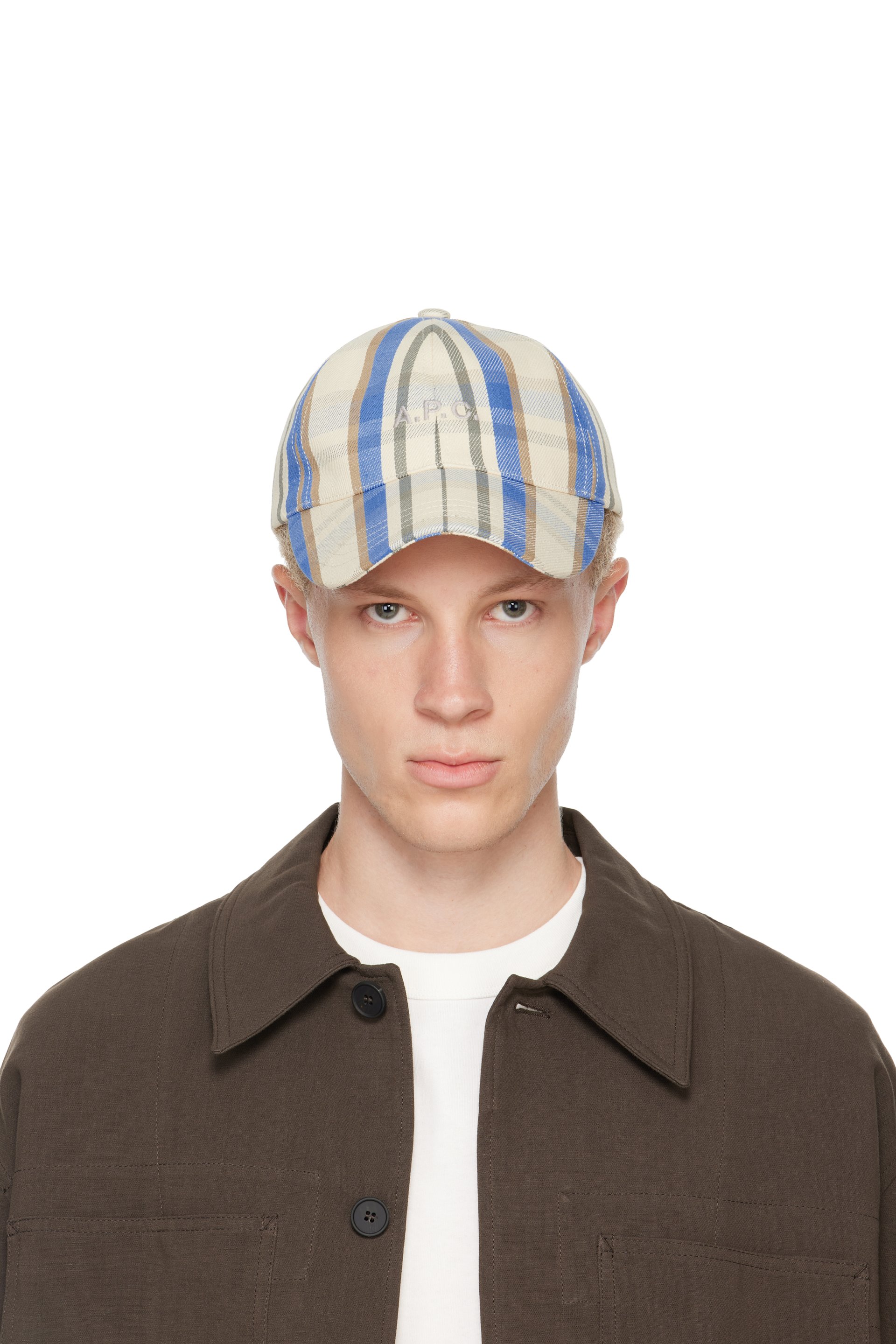 A.P.C. - Off-White & Blue Charlie Baseball Cap