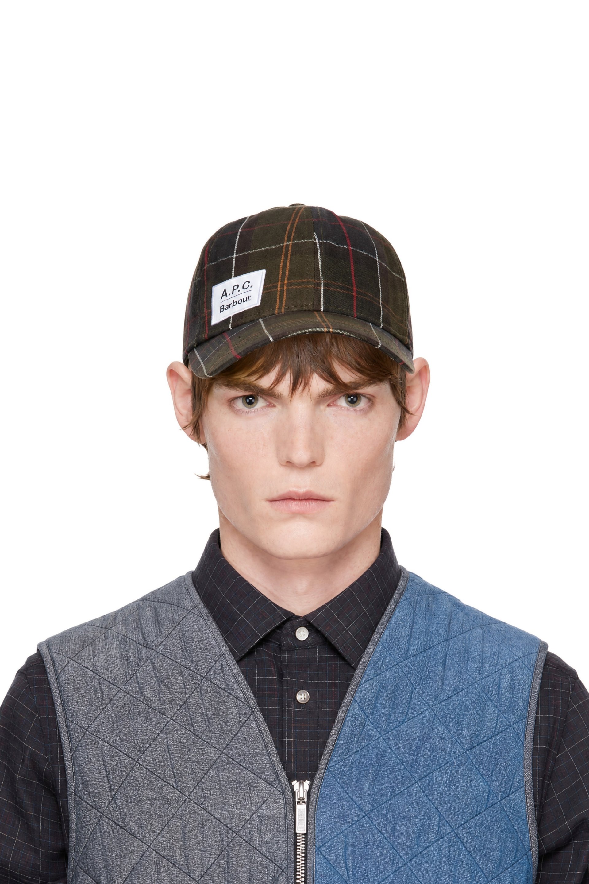 A.P.C. - Khaki Barbour Edition Tartan Cap
