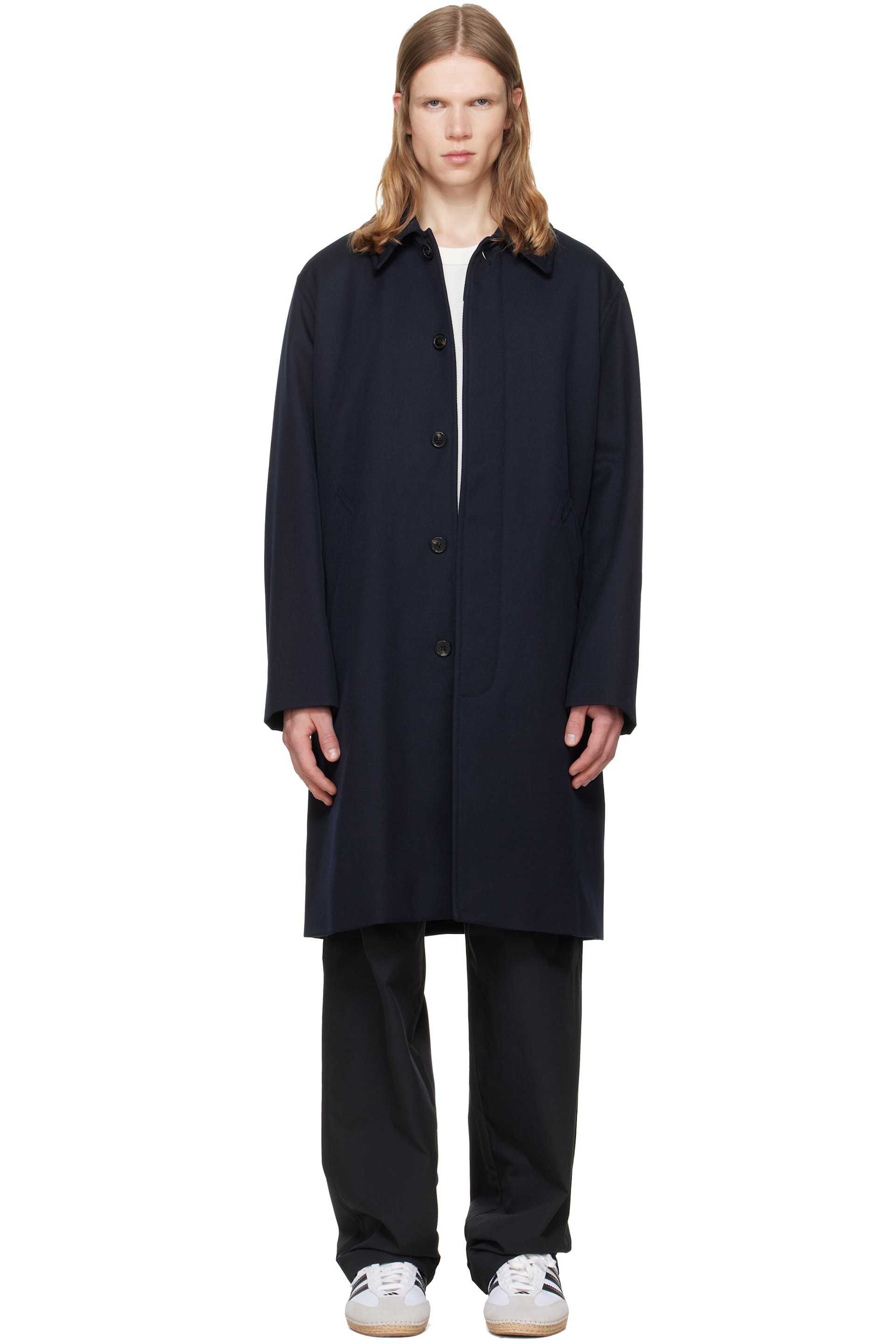 A.P.C. - Navy Hugo Mac Coat