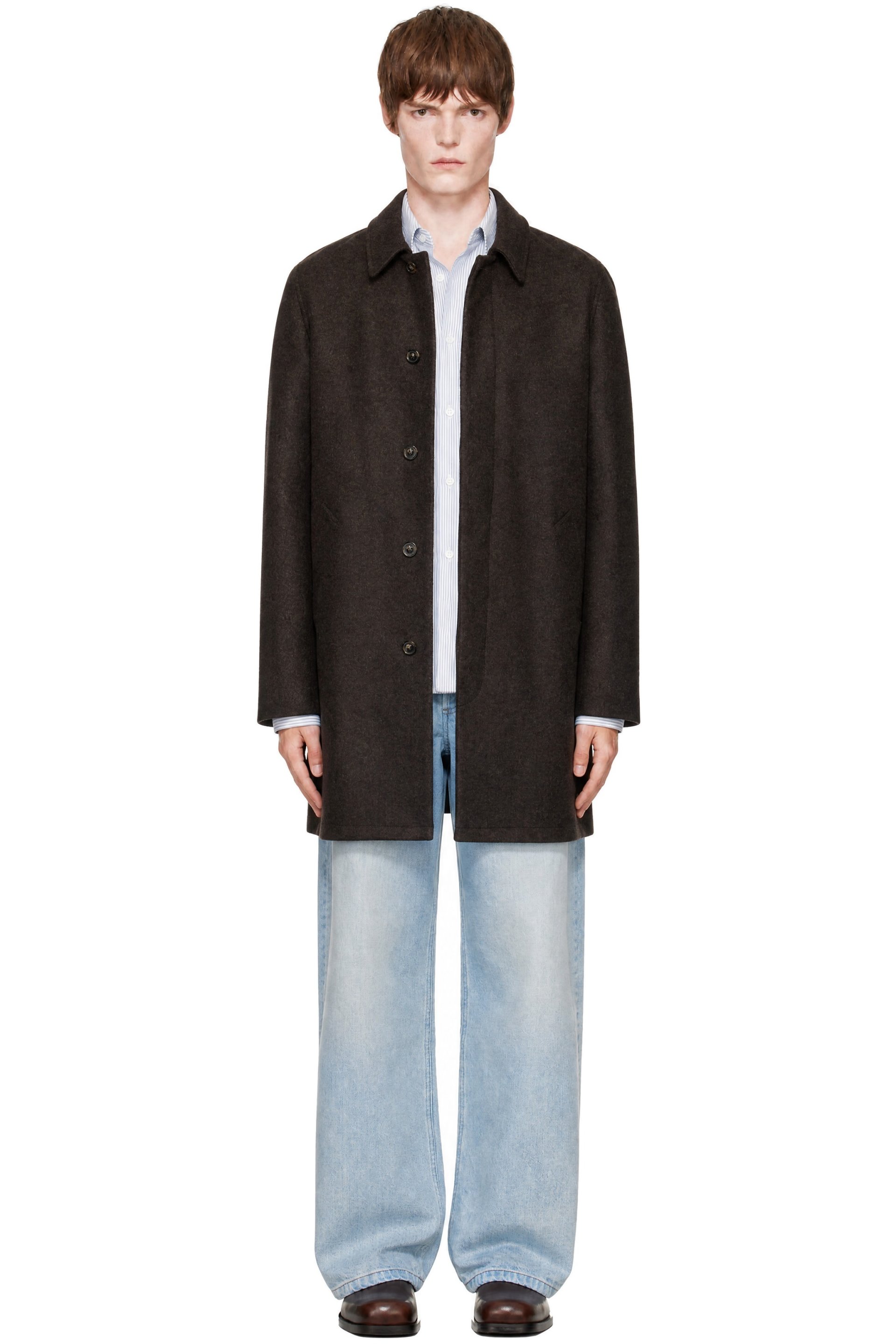 A.P.C. - Brown Auster Woollen Cloth Mac Coat