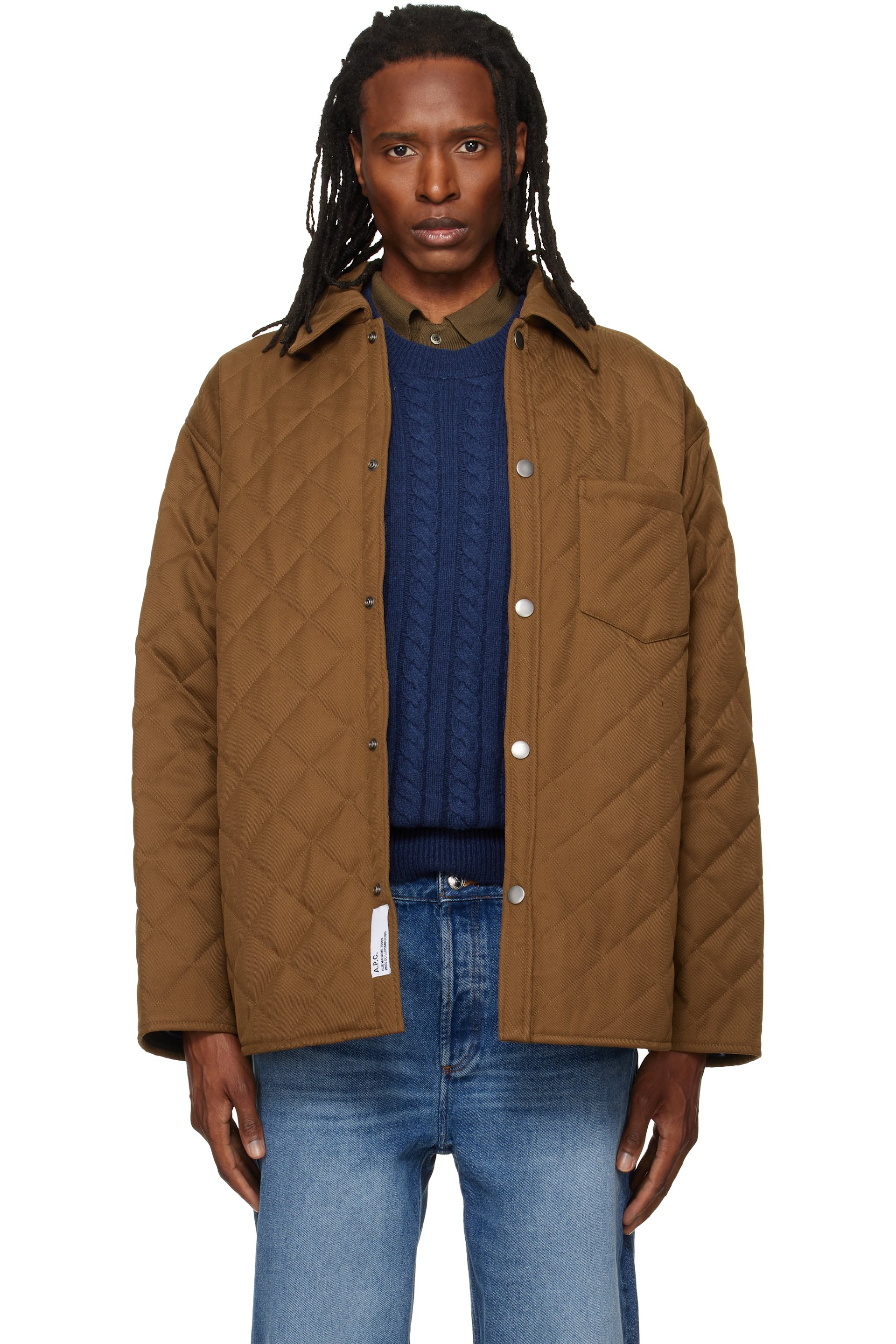A.P.C. - 棕色 Quilted Wool 夹克