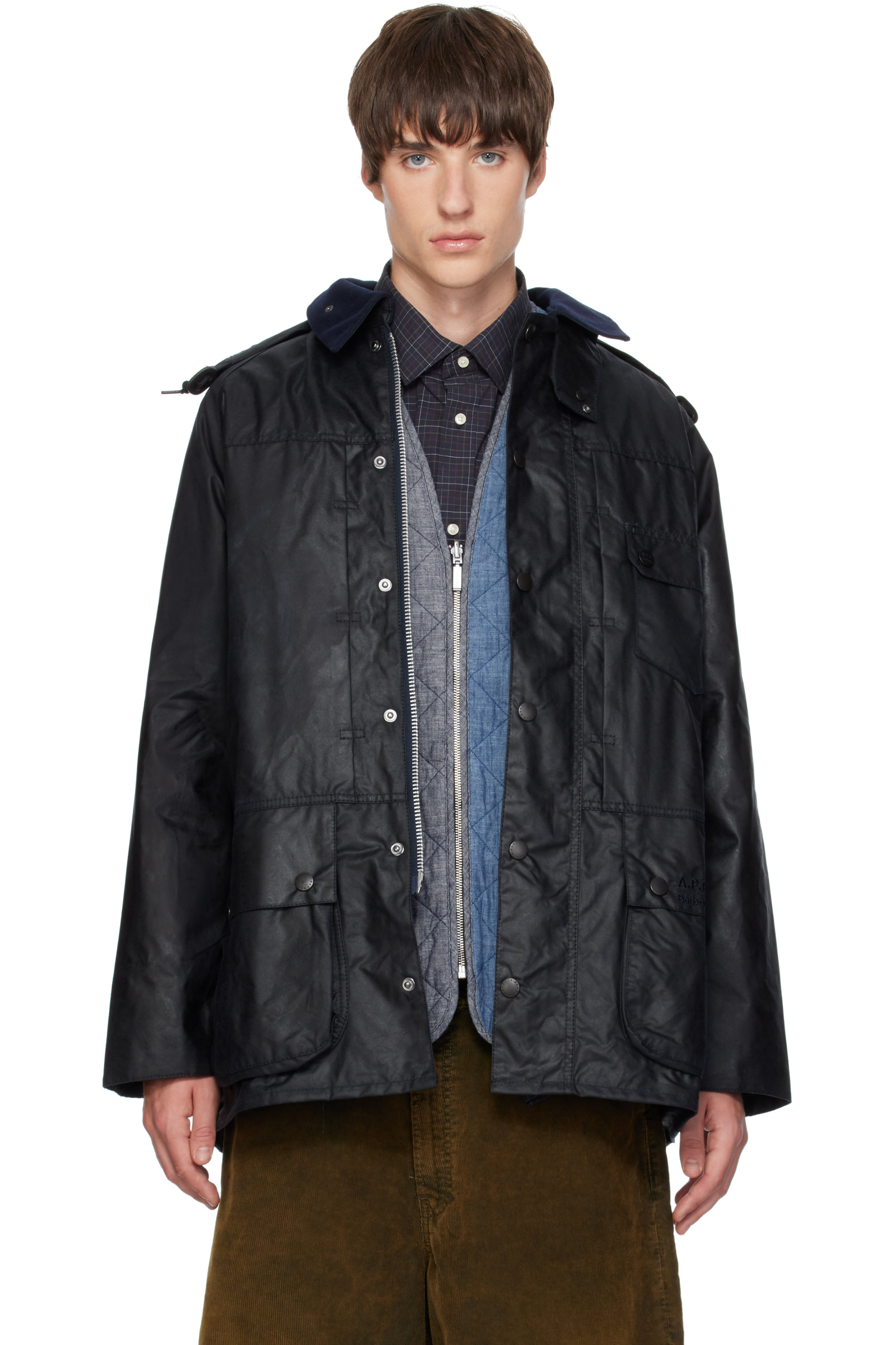 A.P.C. - 海军蓝 Barbour 联名 Beaufort Waxed 夹克