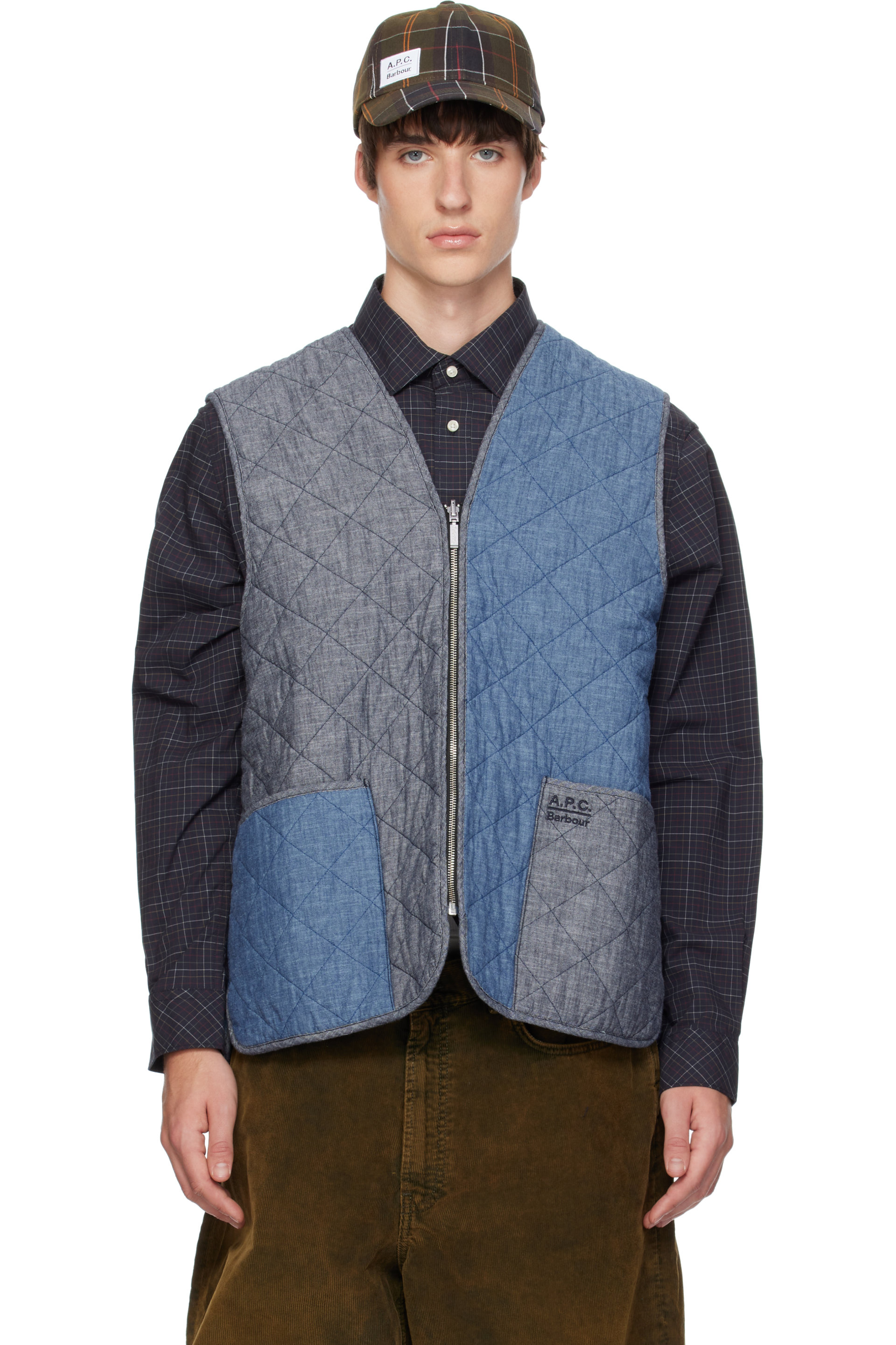 A.P.C. - 蓝色 Barbour 联名 Zip-In Quilt Liner 马甲