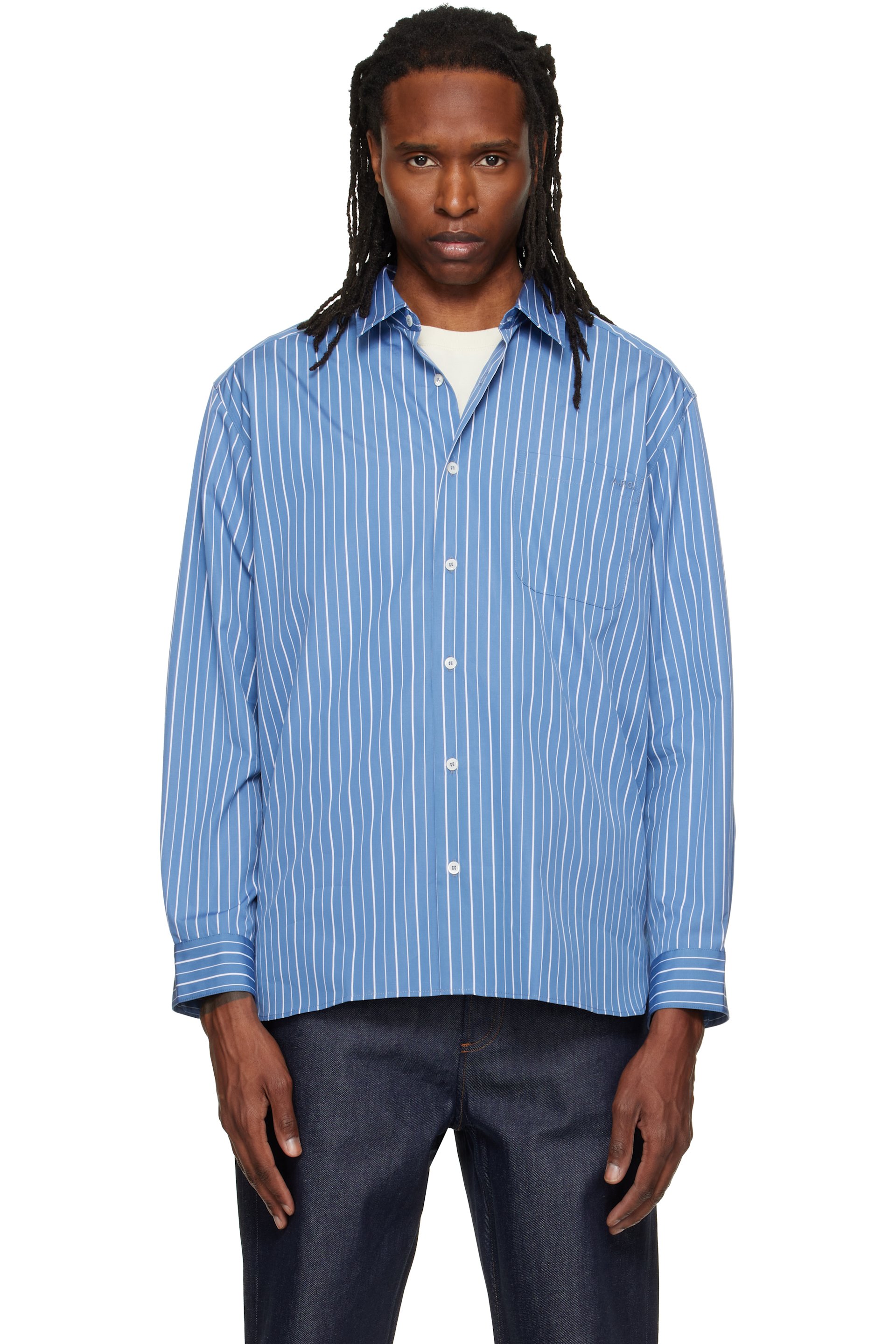 A.P.C. - Chemise Malo bleue à logo