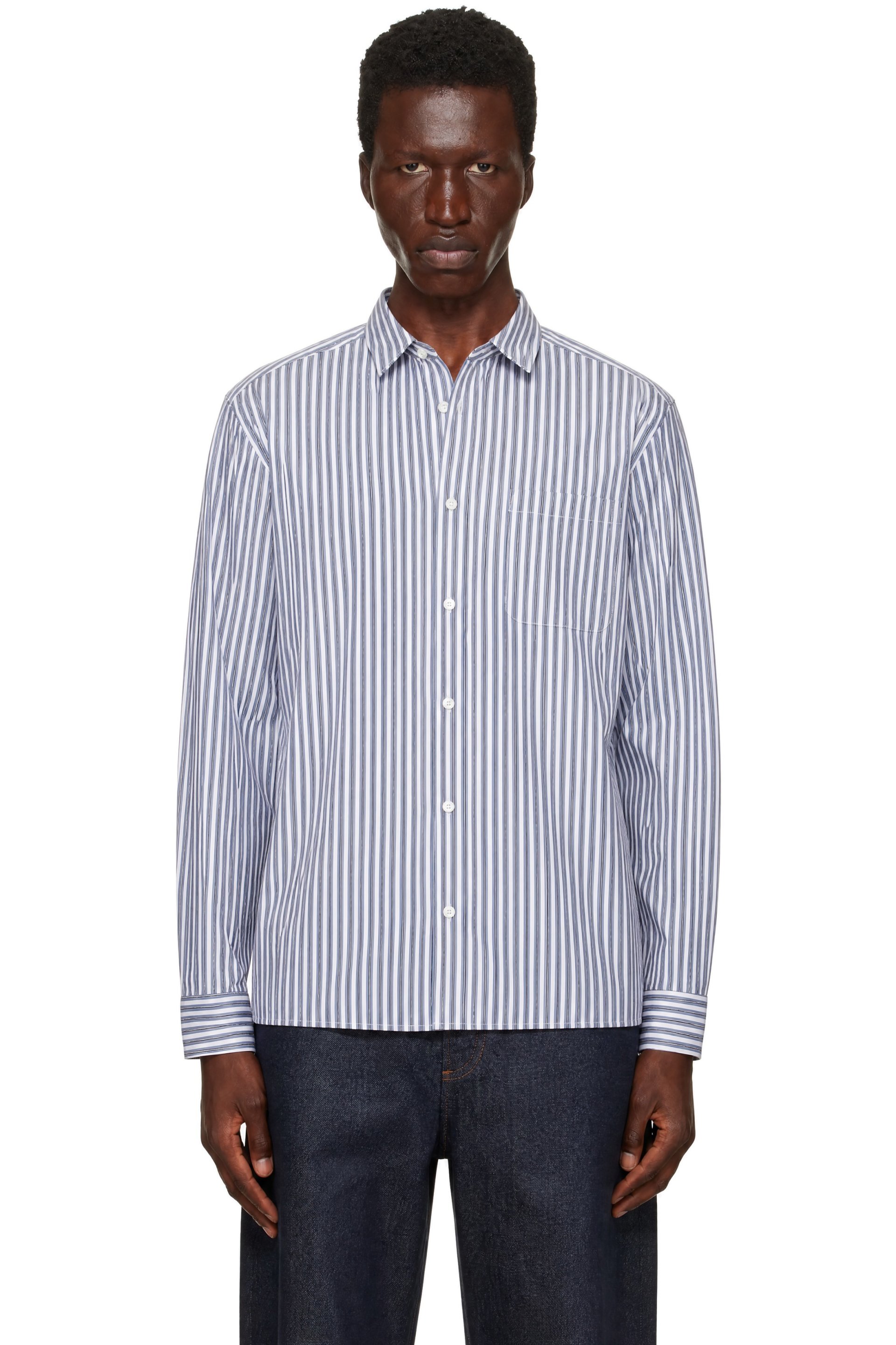 A.P.C. - Blue & White Malo Loose-Fit Shirt