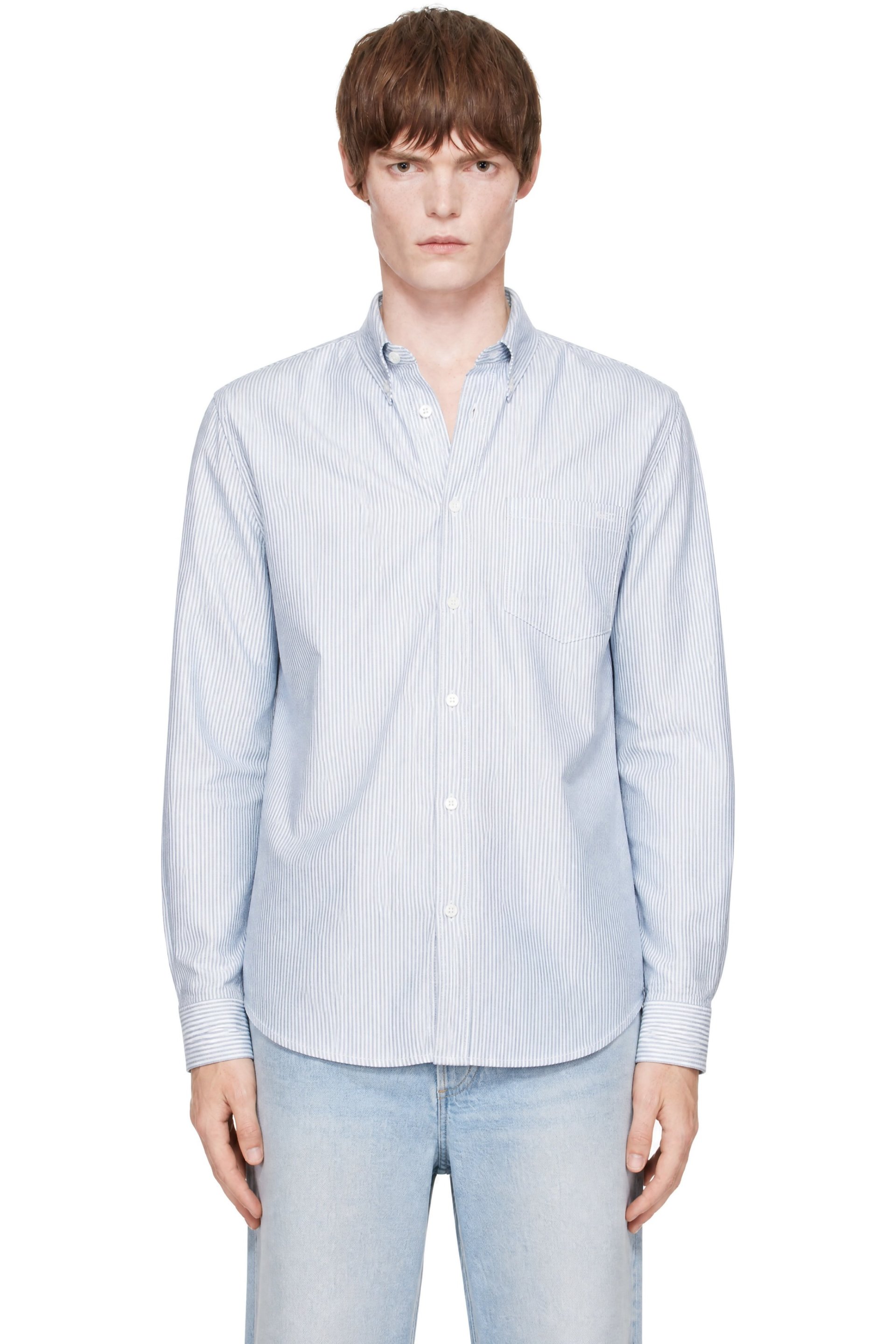 A.P.C. - Green & White Greg Shirt