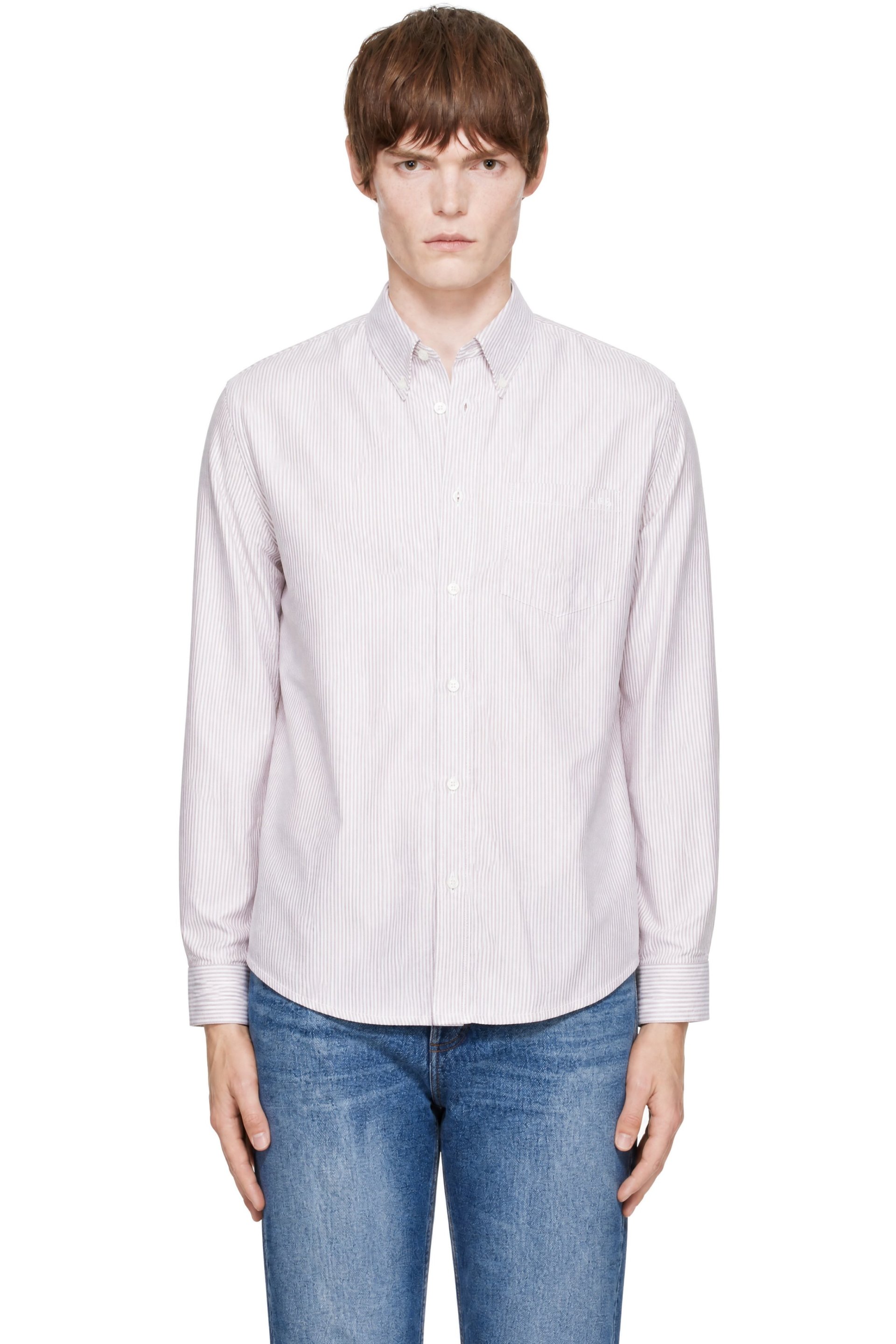 A.P.C. - Tan & White Greg Shirt