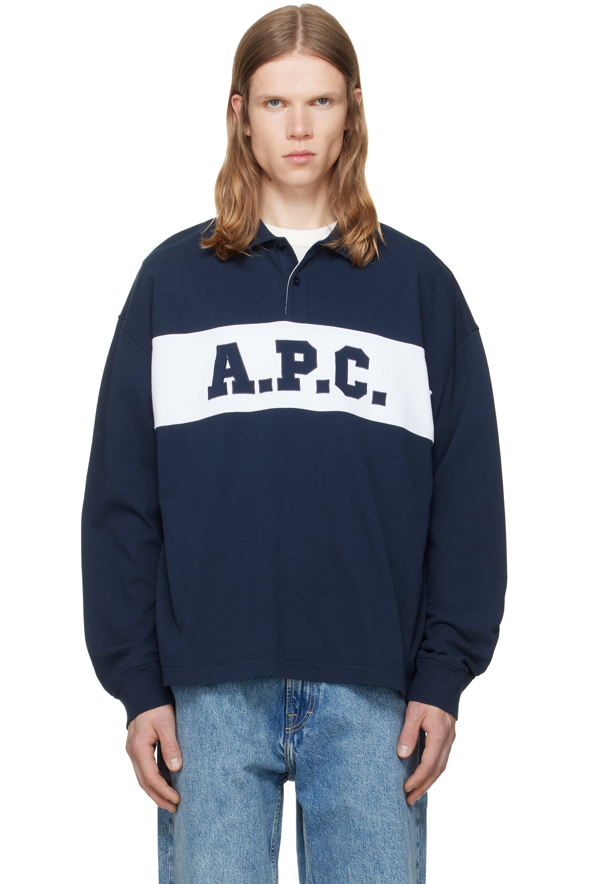 A.P.C. - Navy Rugby Polo