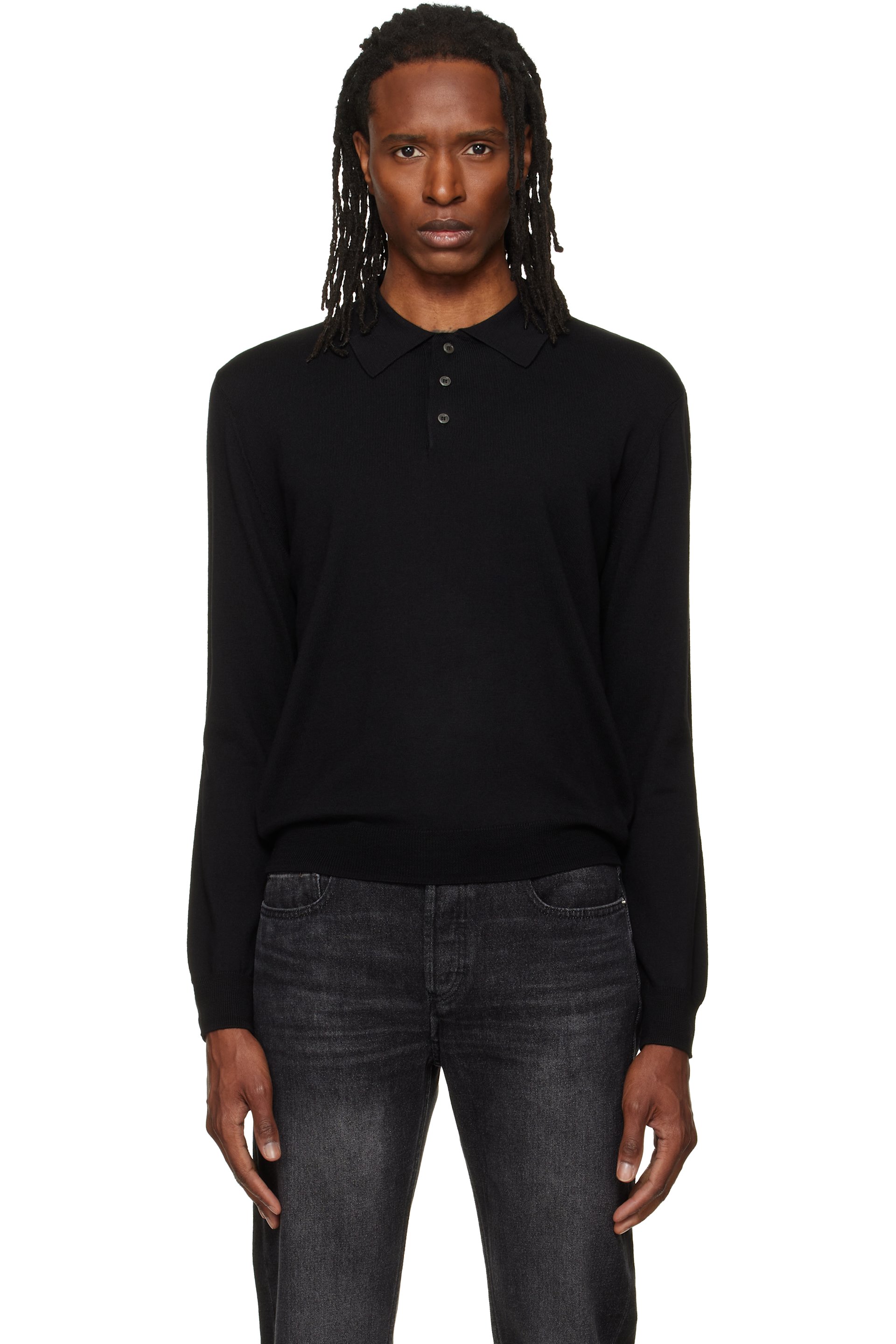 A.P.C. - Black Wool Polo