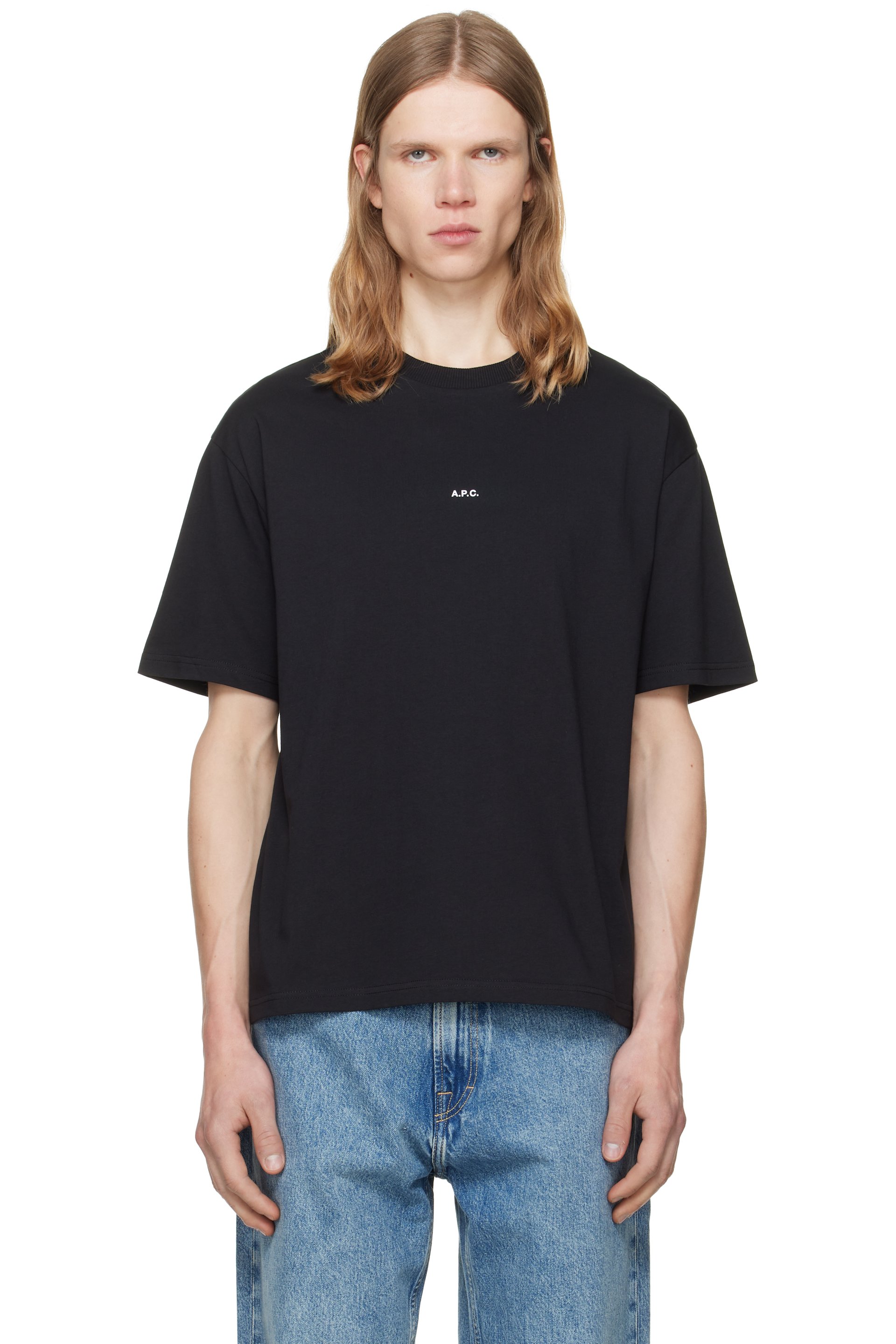 A.P.C. - 黑色 Boxy Micro Logo T 恤