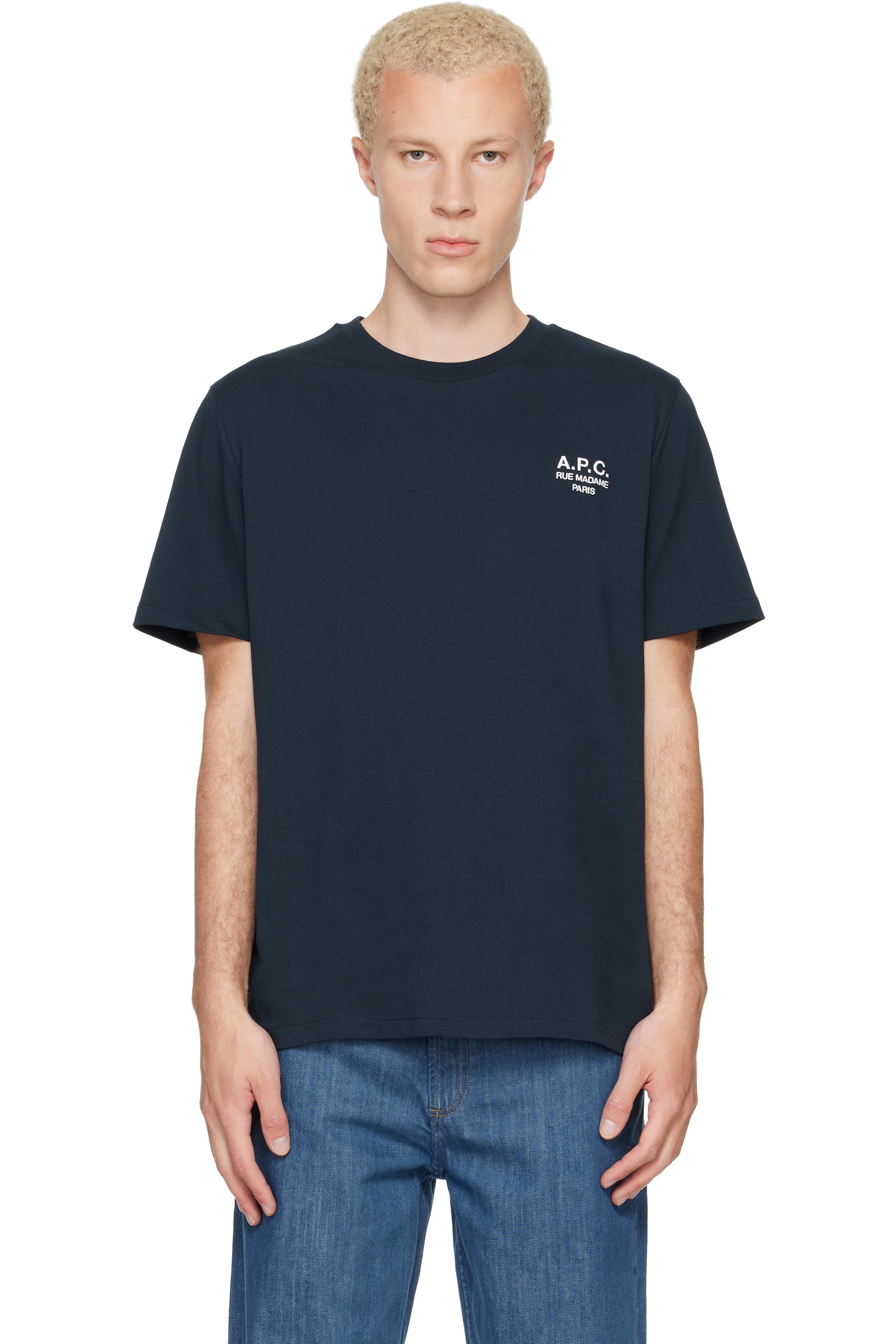 A.P.C. - Navy Standard 'Rue Madame' T-shirt