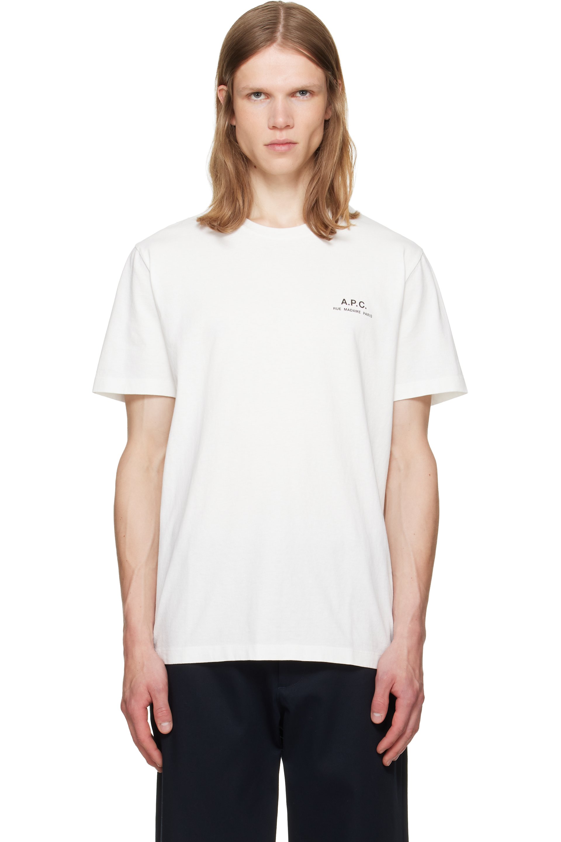 A.P.C. - White 'A.P.C. Rue Madame' Logo T-shirt