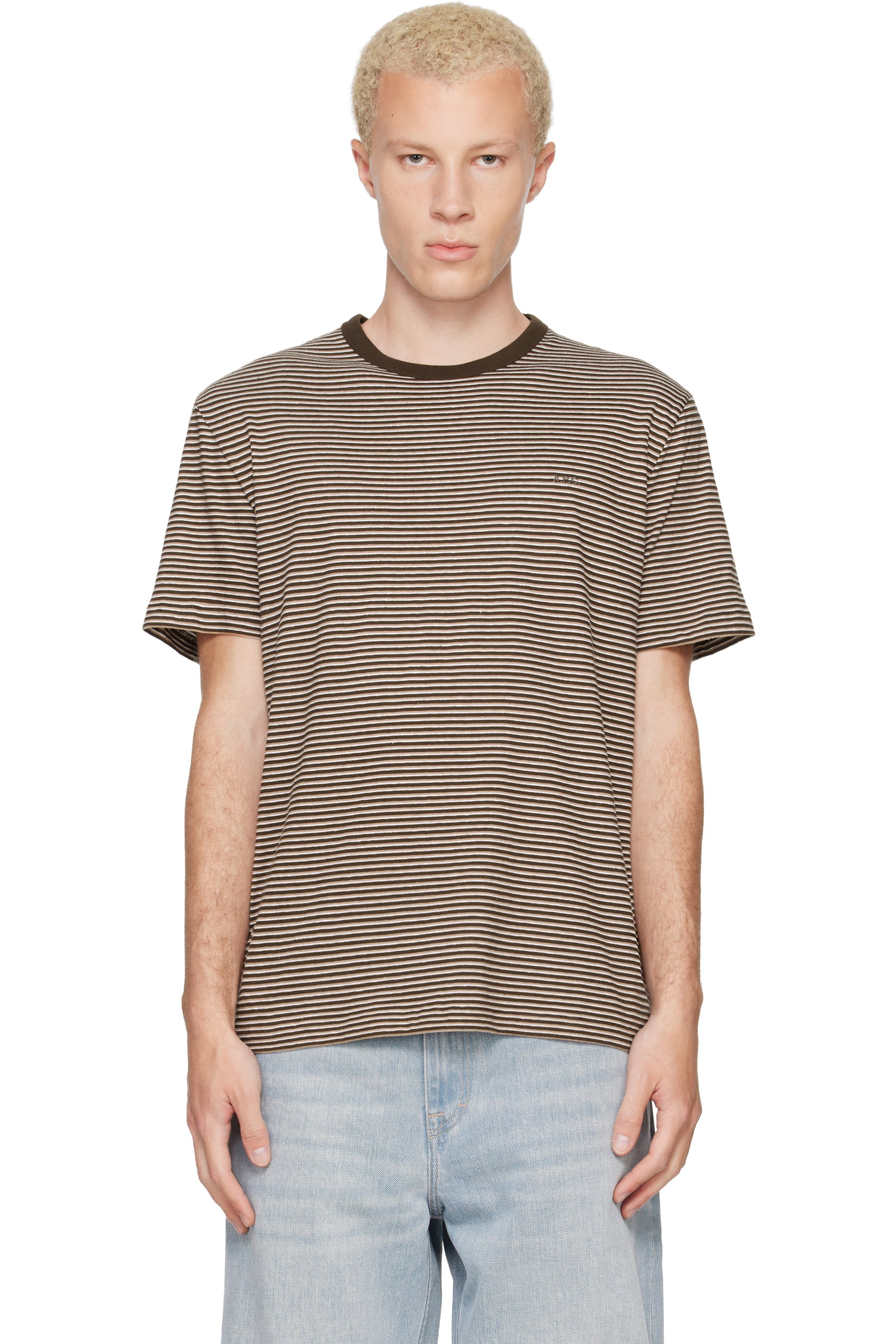 A.P.C. - Brown Striped T-shirt