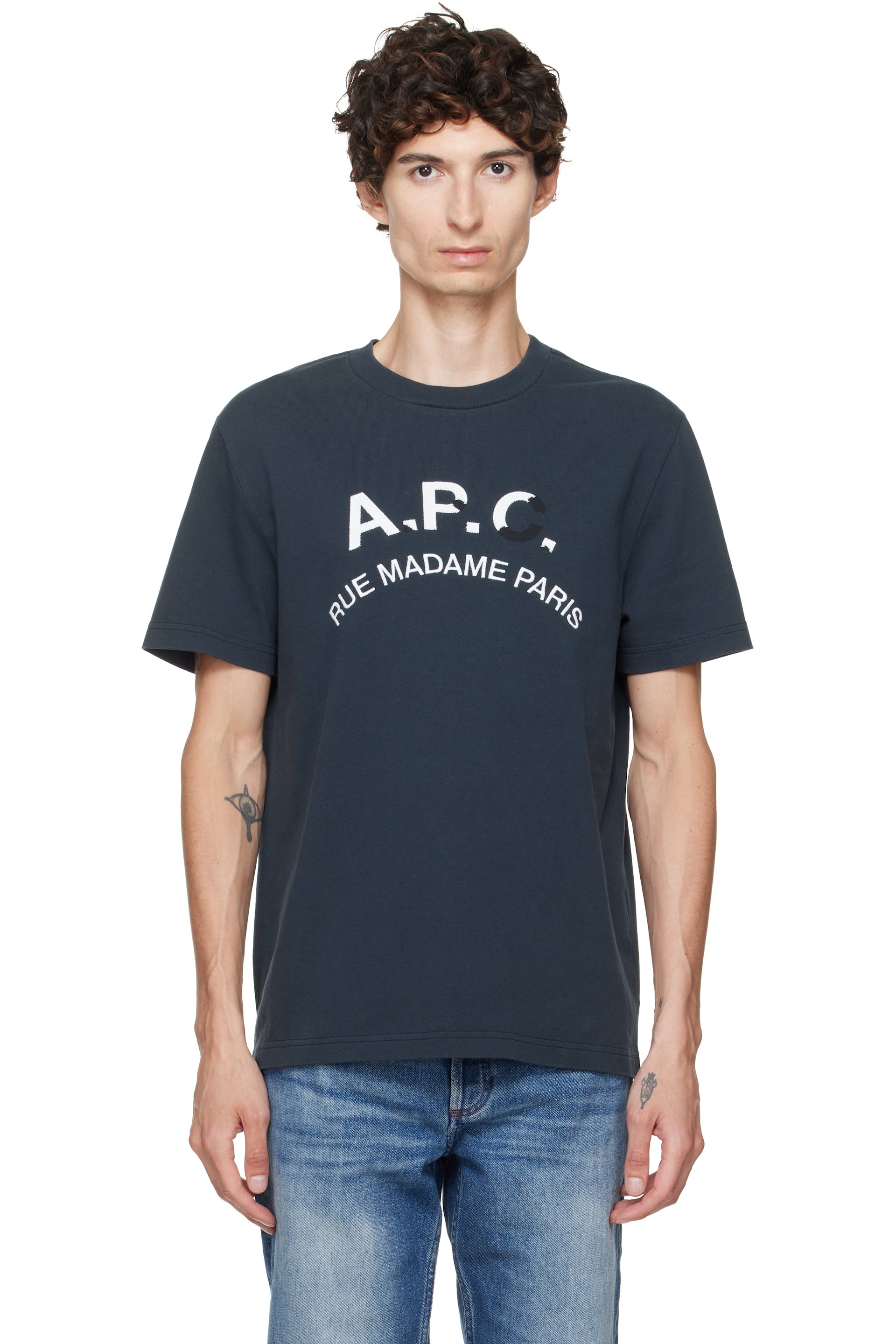 A.P.C. - Navy Vintage-Effect T-shirt