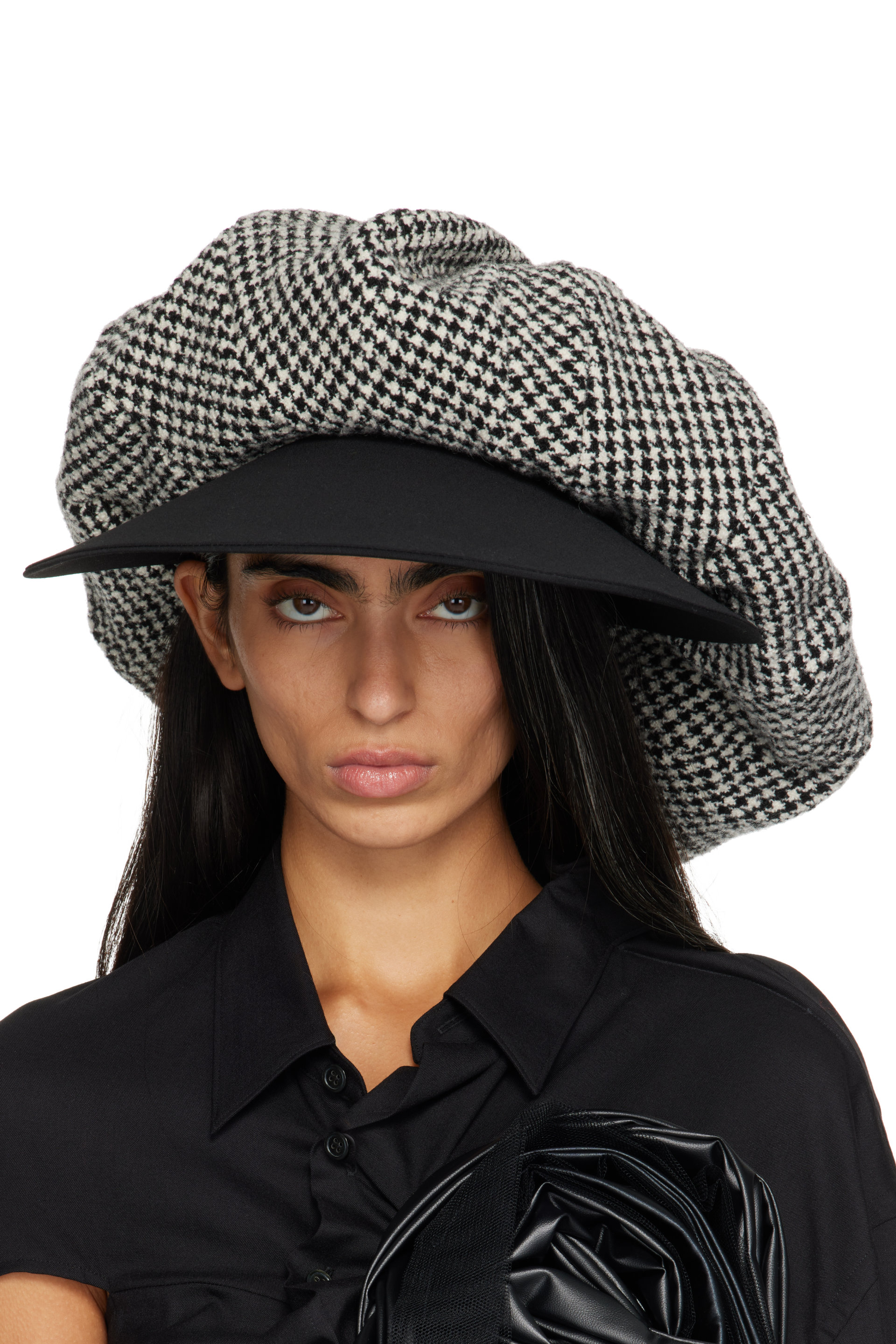 Junya Watanabe - Black & White Wool Houndstooth Hat