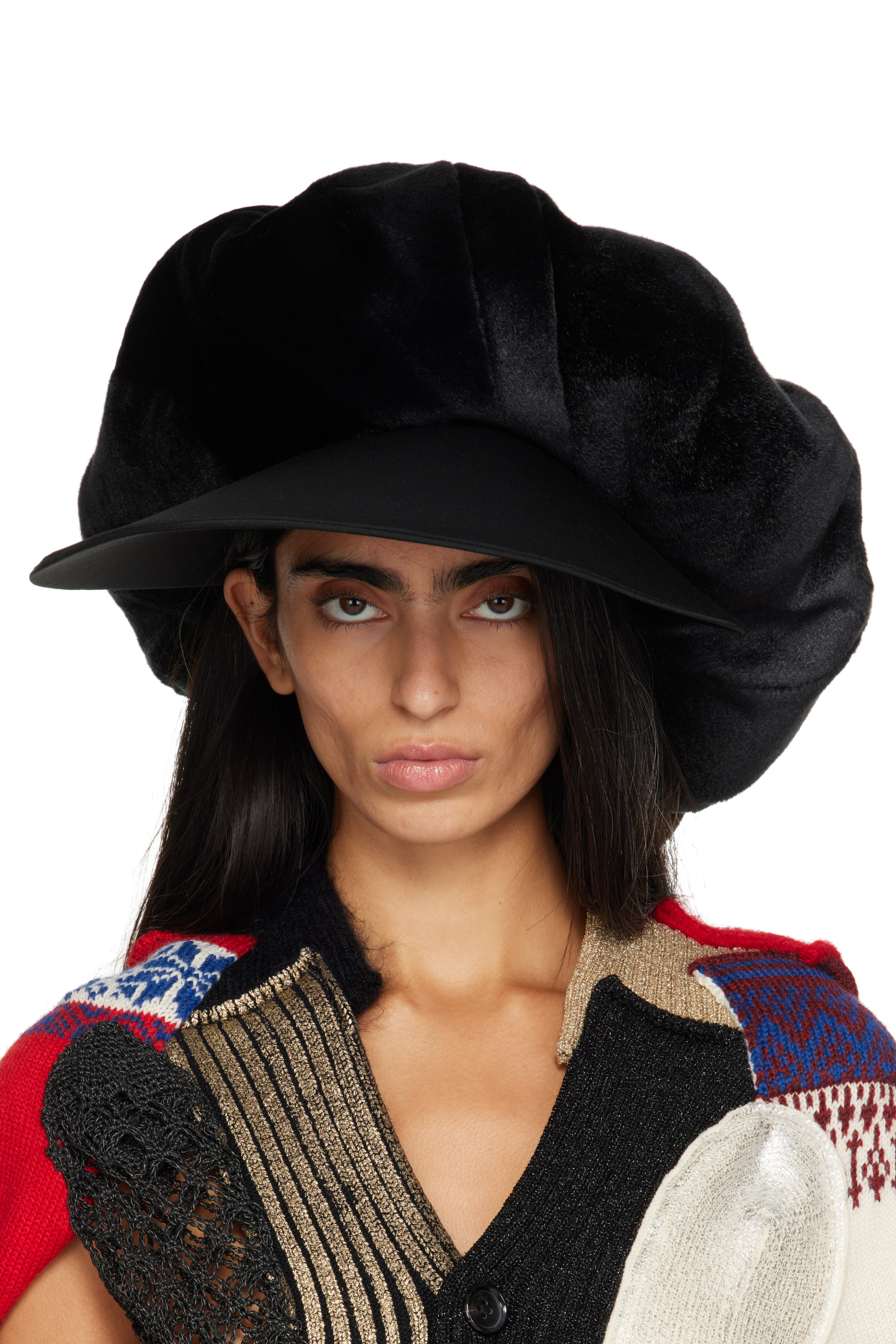 Junya Watanabe - Black Faux Fur & Wool Gabardine Hat