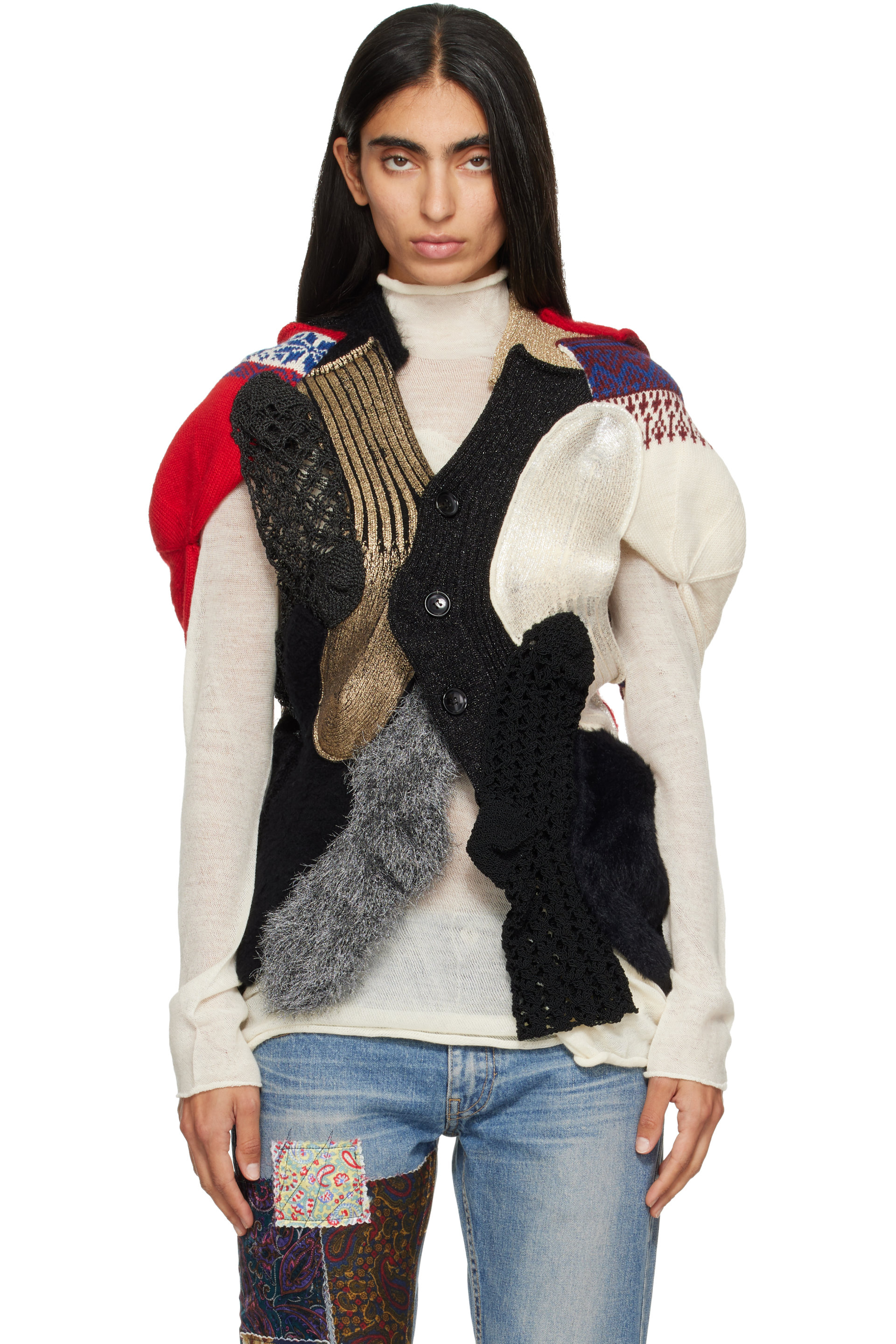 Junya Watanabe - Multicolor Patchwork Cardigan
