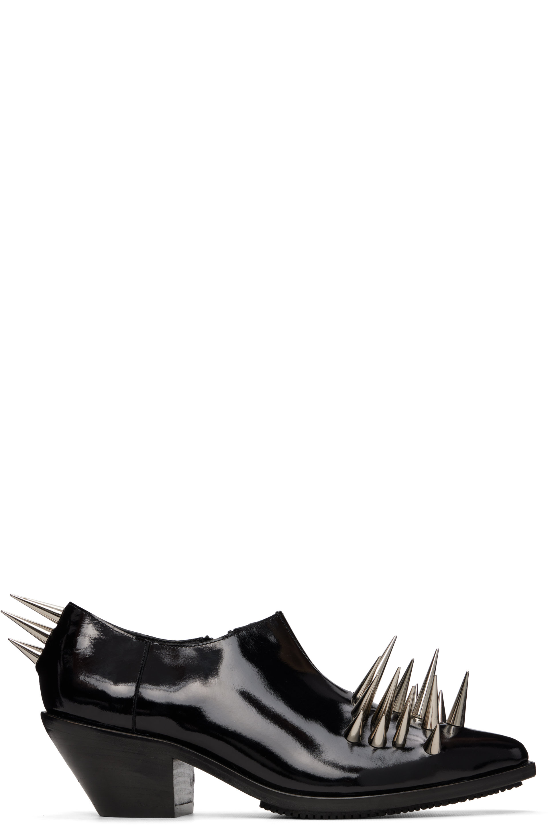 Junya Watanabe - Black Steer Patent Leather Heeled Loafers