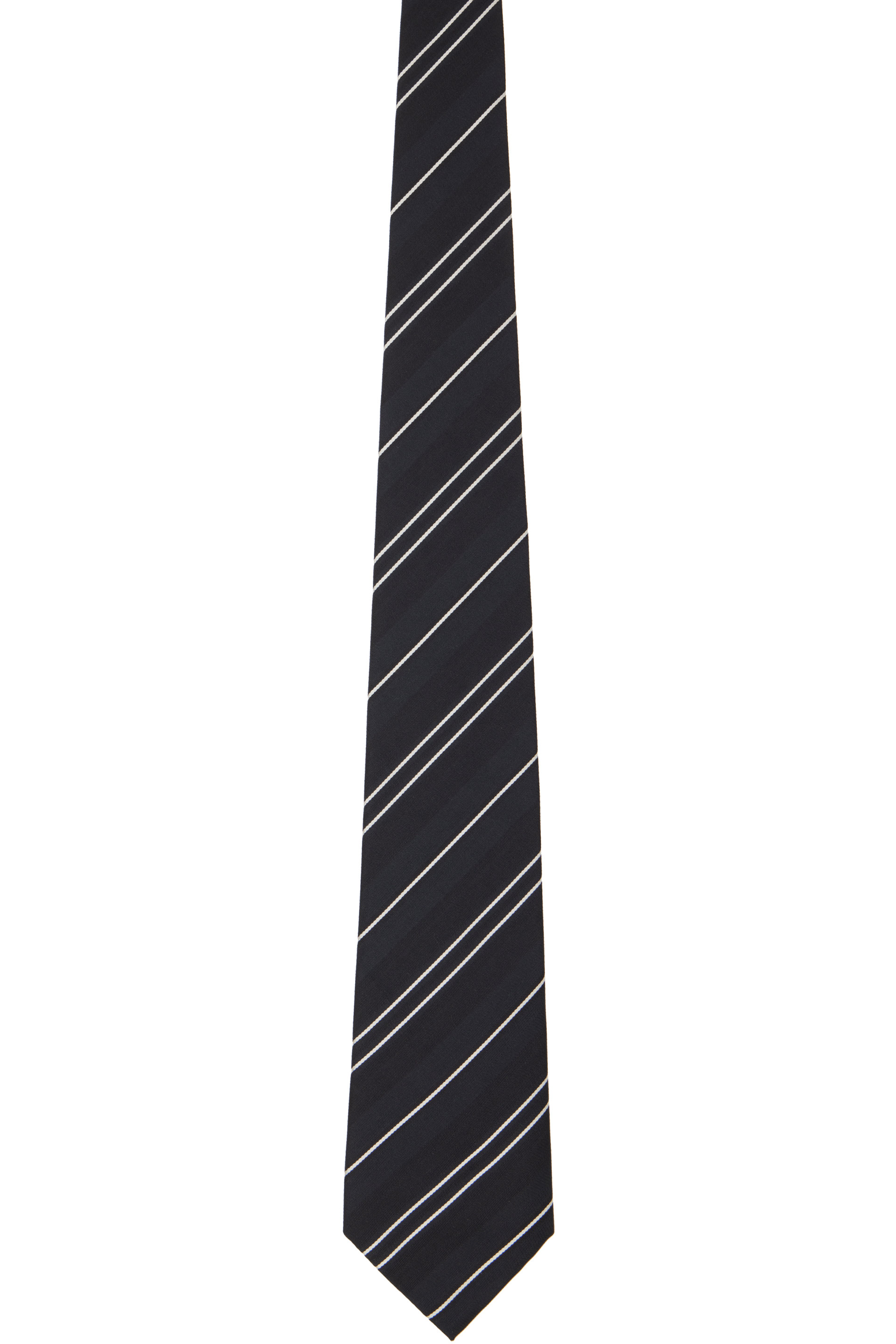 Junya Watanabe - Black Silk Stripe Tie