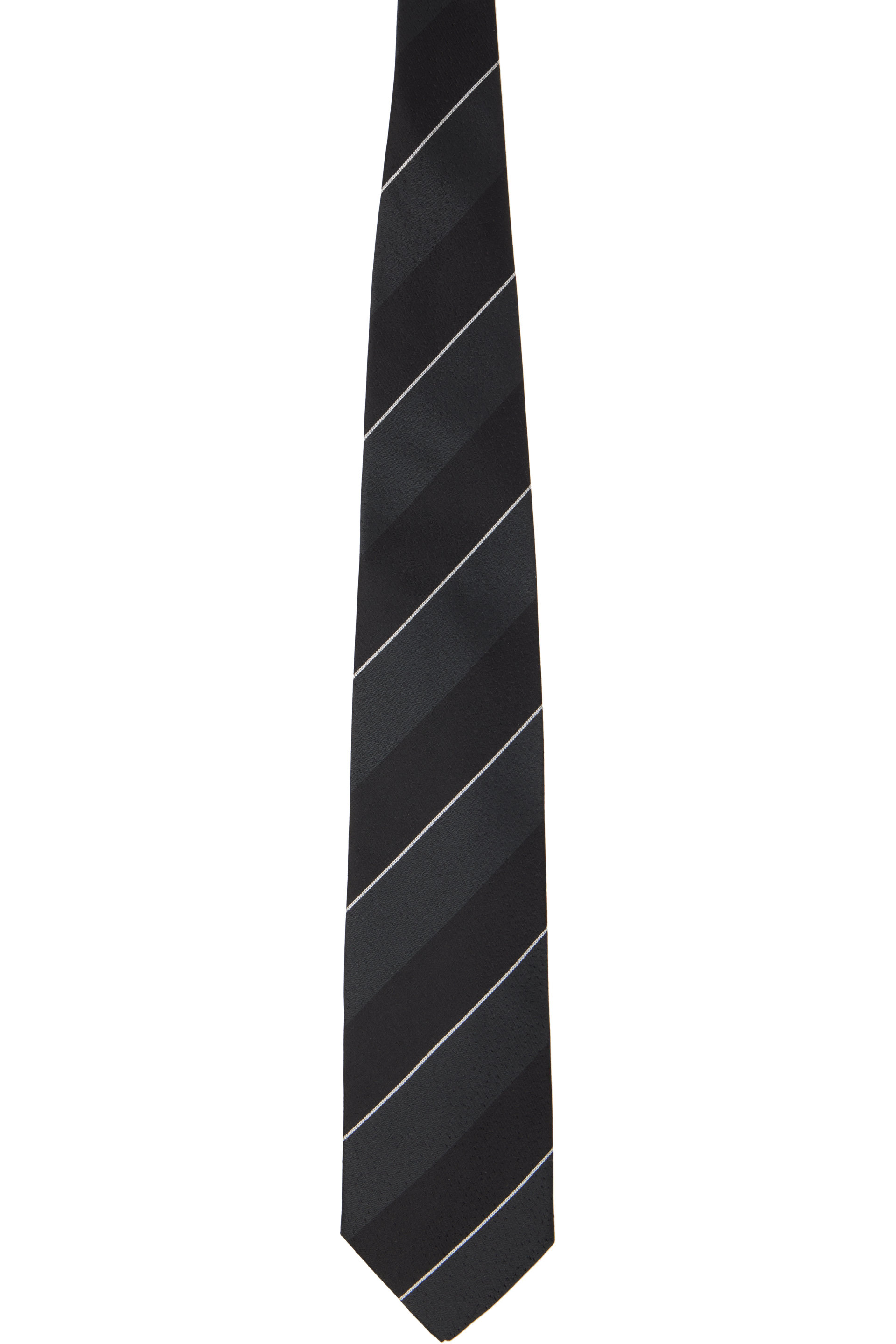 Junya Watanabe - Black Silk Stripe Tie