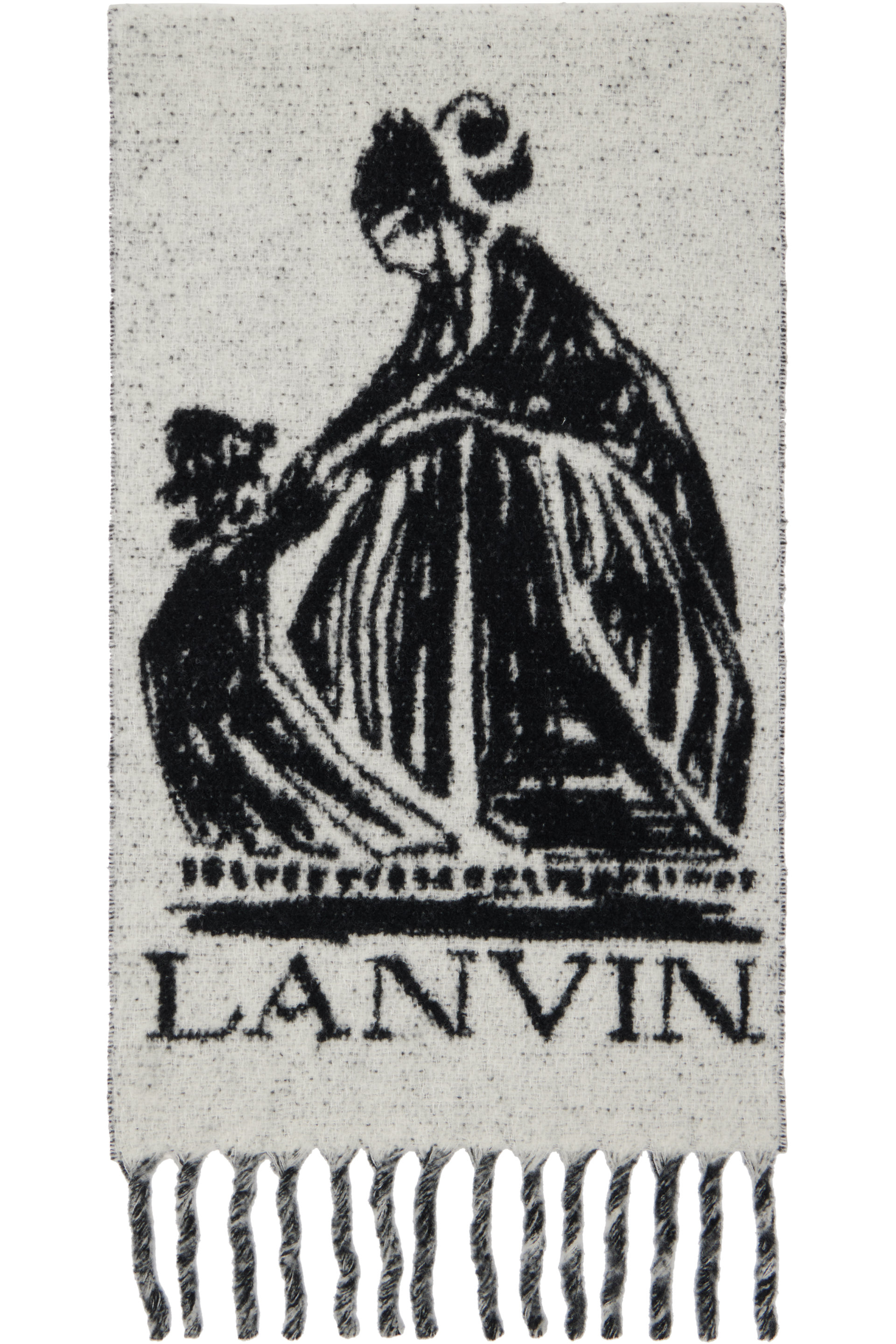 Lanvin - Black & Gray Mother & Daughter Wool Scarf