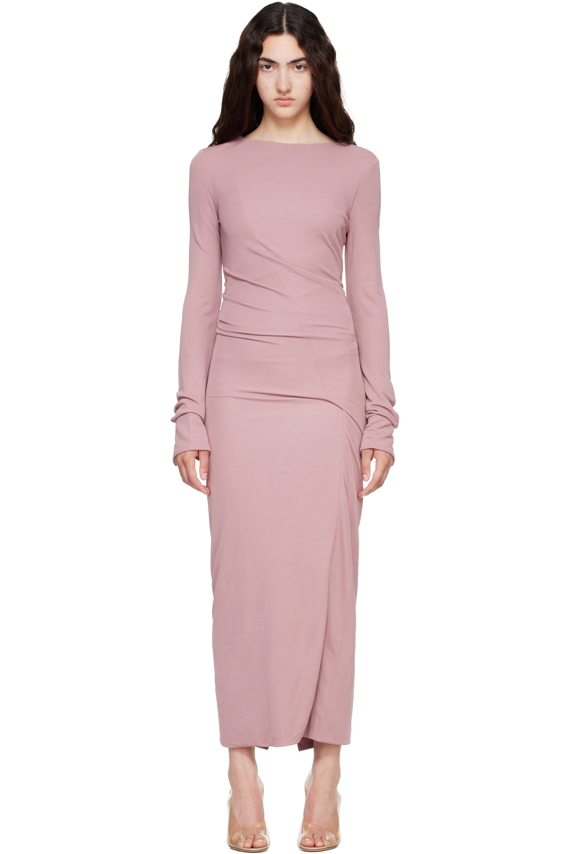Lanvin - Pink Draped Maxi Dress