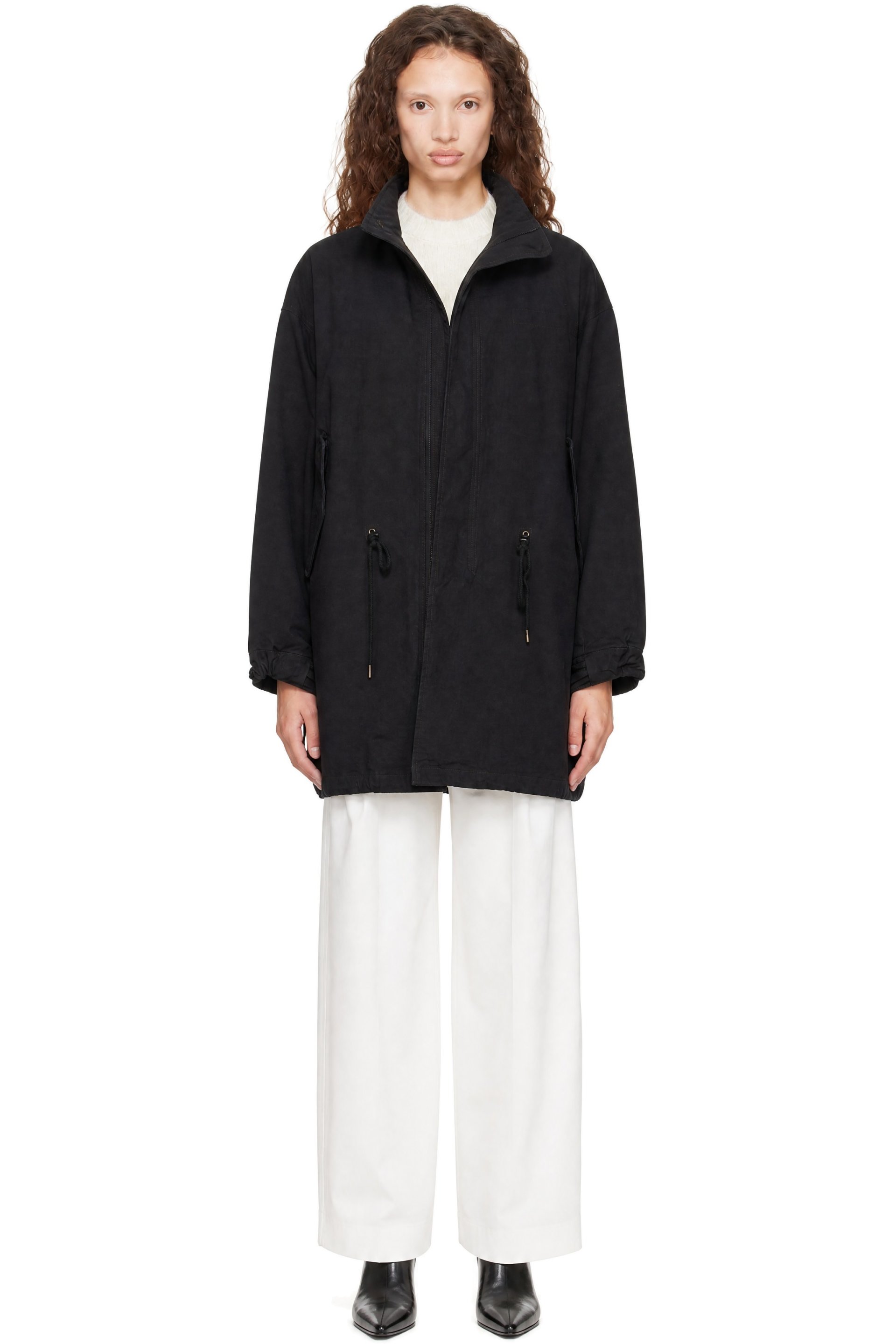 COOR - Black Garment Dyed Fishtail Parka