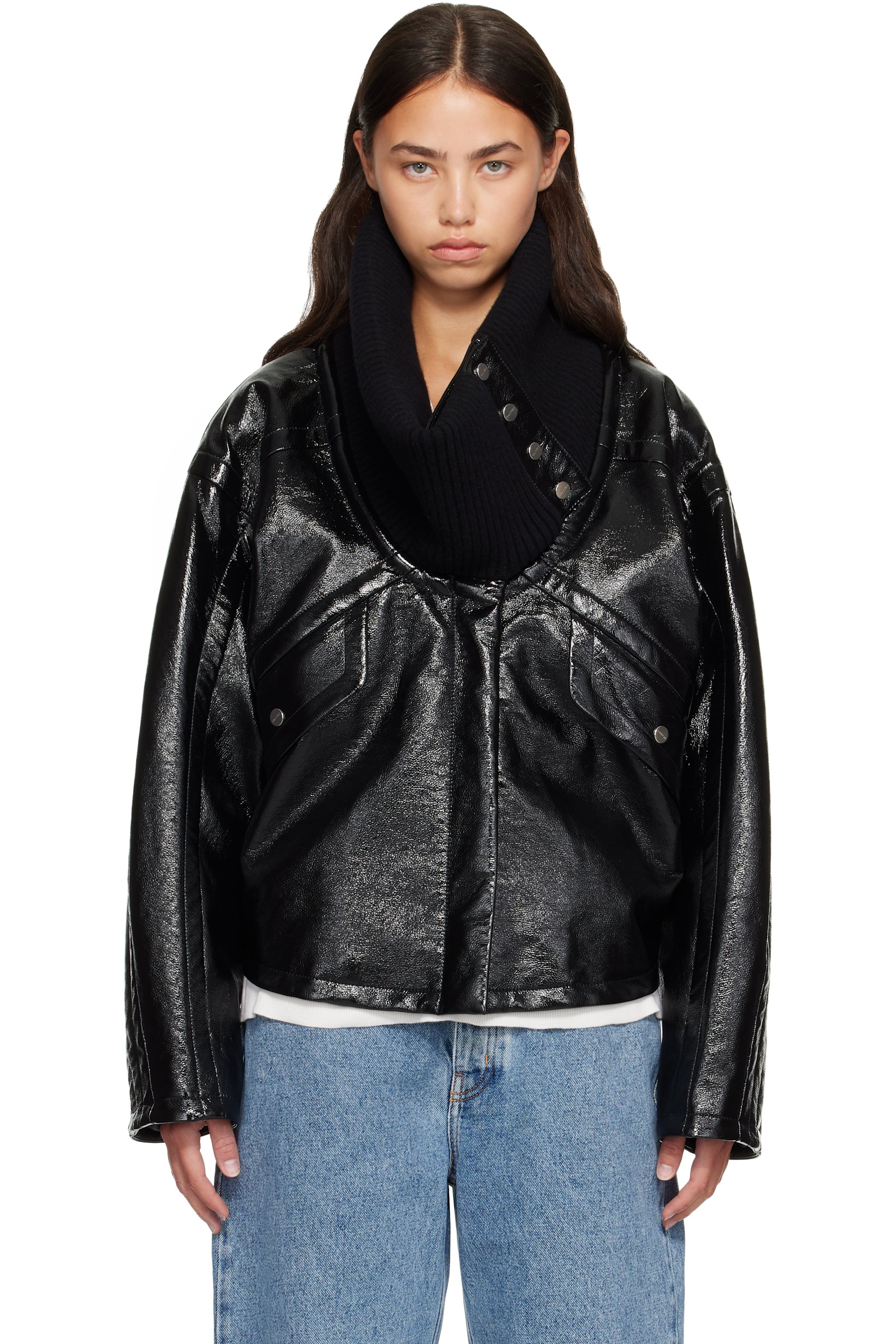 Lanvin - Black Short Vinyl Coat