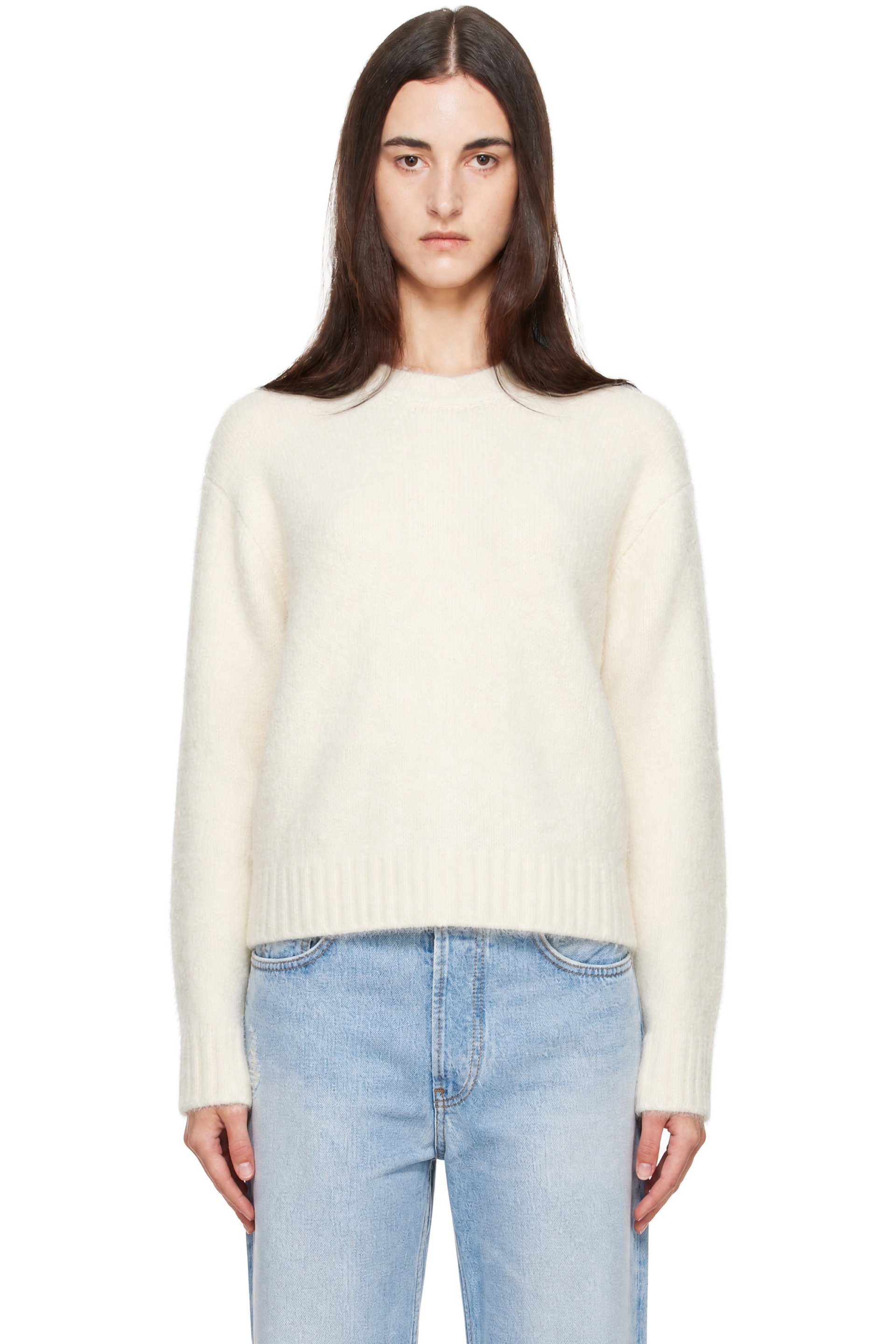 COOR - Off-White Maxi Alpaca-Blend Hairy Sweater