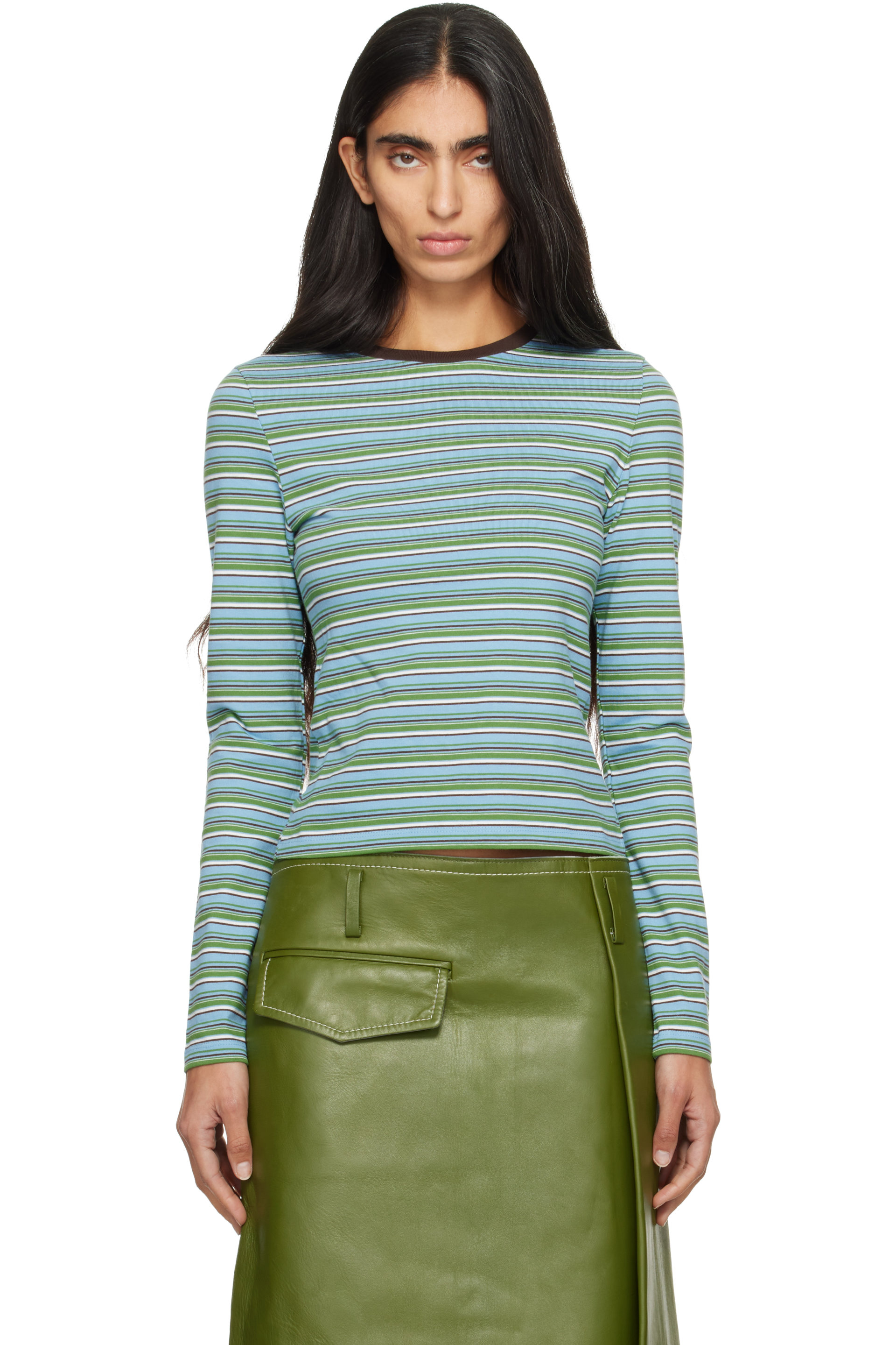 COOR - Blue Multi Stripe Long Sleeve T-shirt