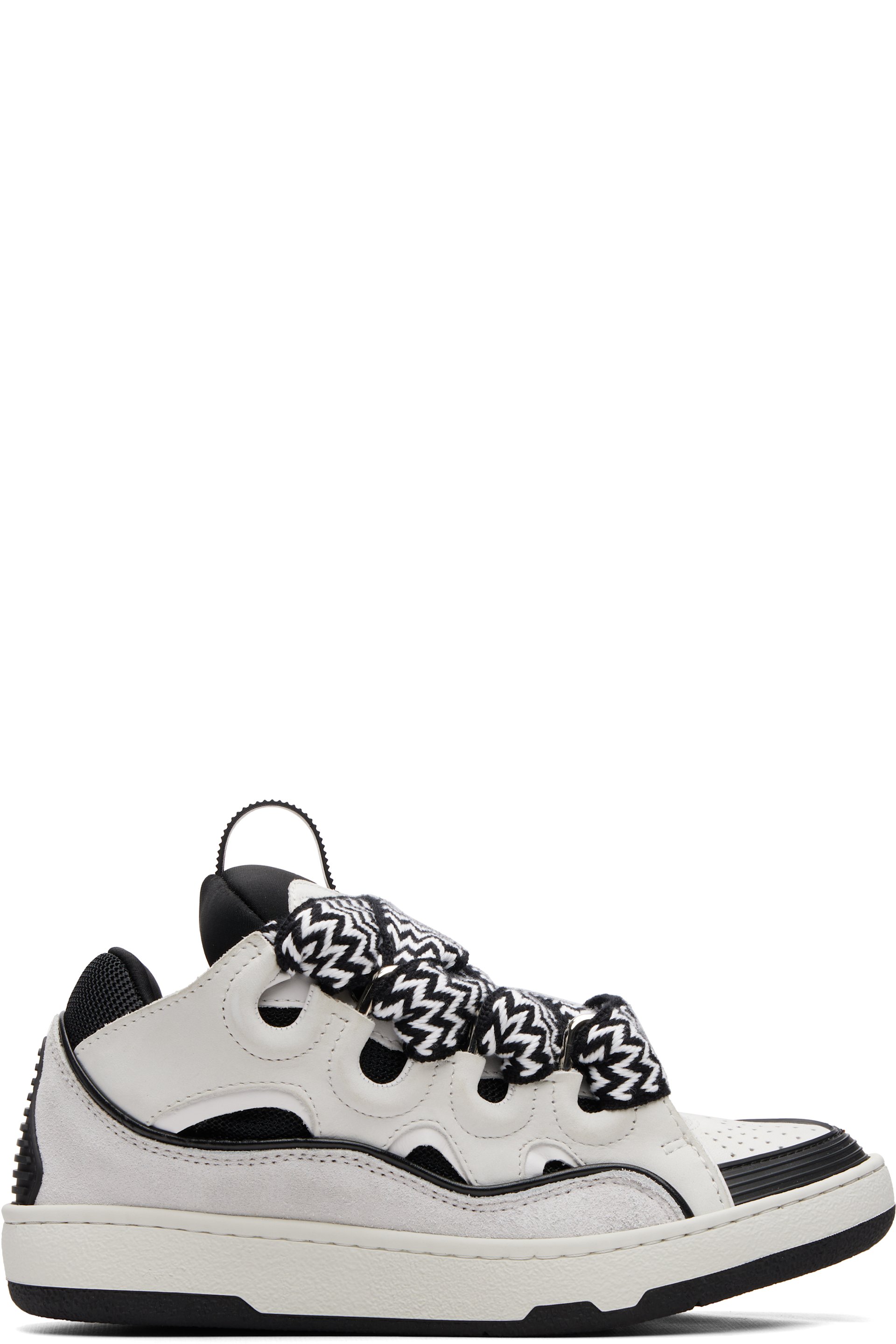 Lanvin - White & Black Bicolor Curb Sneakers