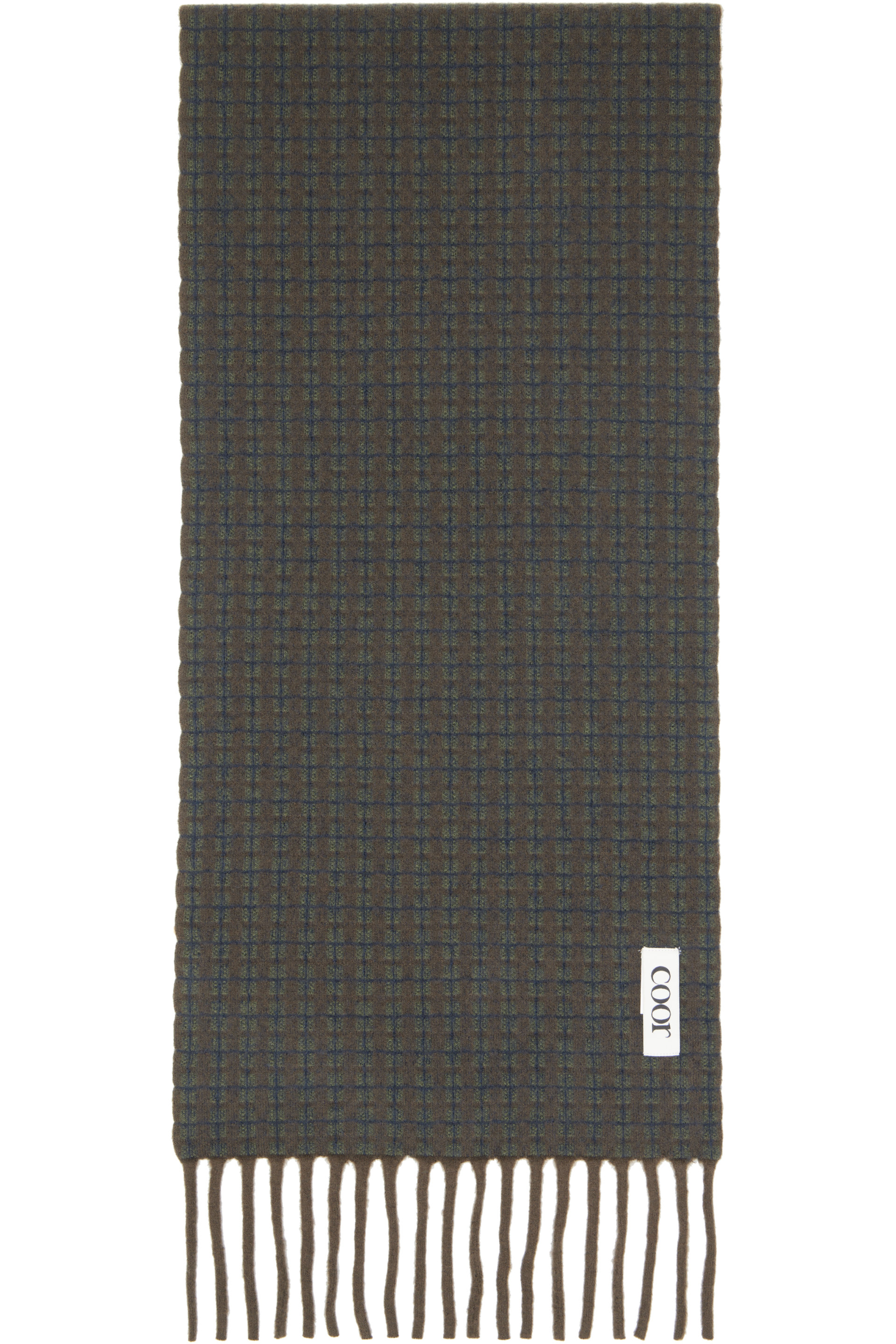 COOR - 卡其色 & 棕色 Merino Wool Gunclub Check 围巾