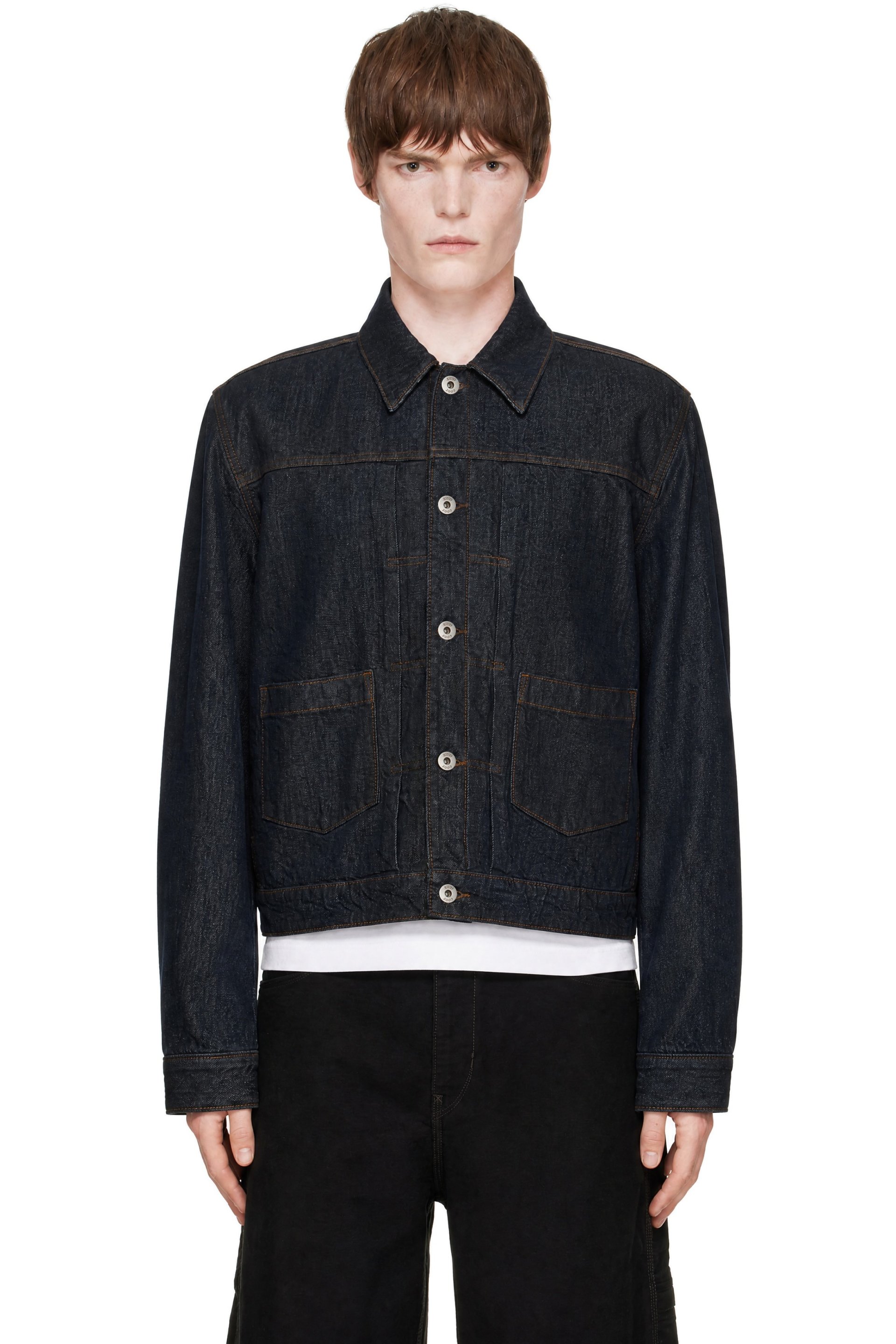 COOR - Navy Type 2 Dirty Washed Denim Trucker Jacket
