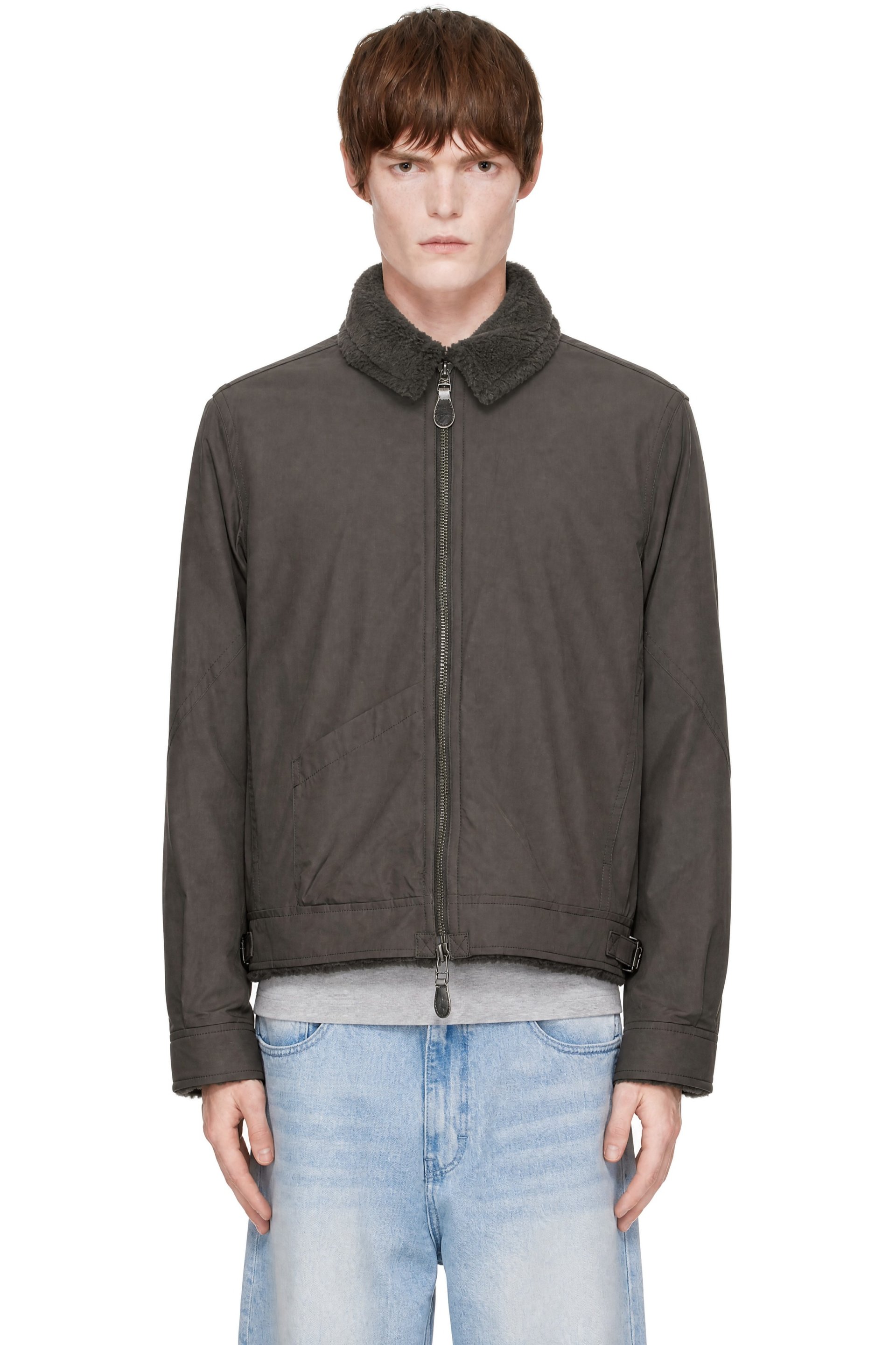 COOR - Brown Fleece Lined Cotton B-3 Jacket